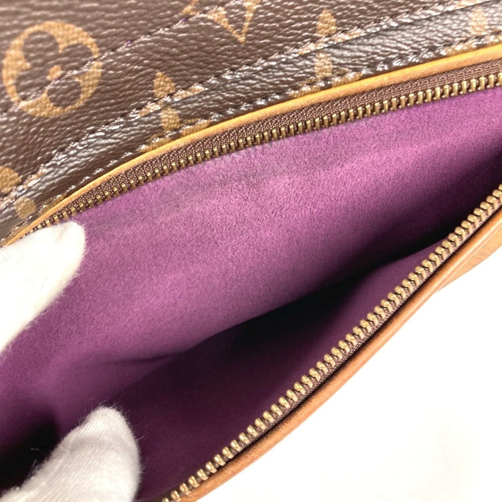 Louis Vuitton Aurore Brown Monogram Purple Monogram Olympe Canvas Shoulder Bag Tote Bag (Pre-Owned)