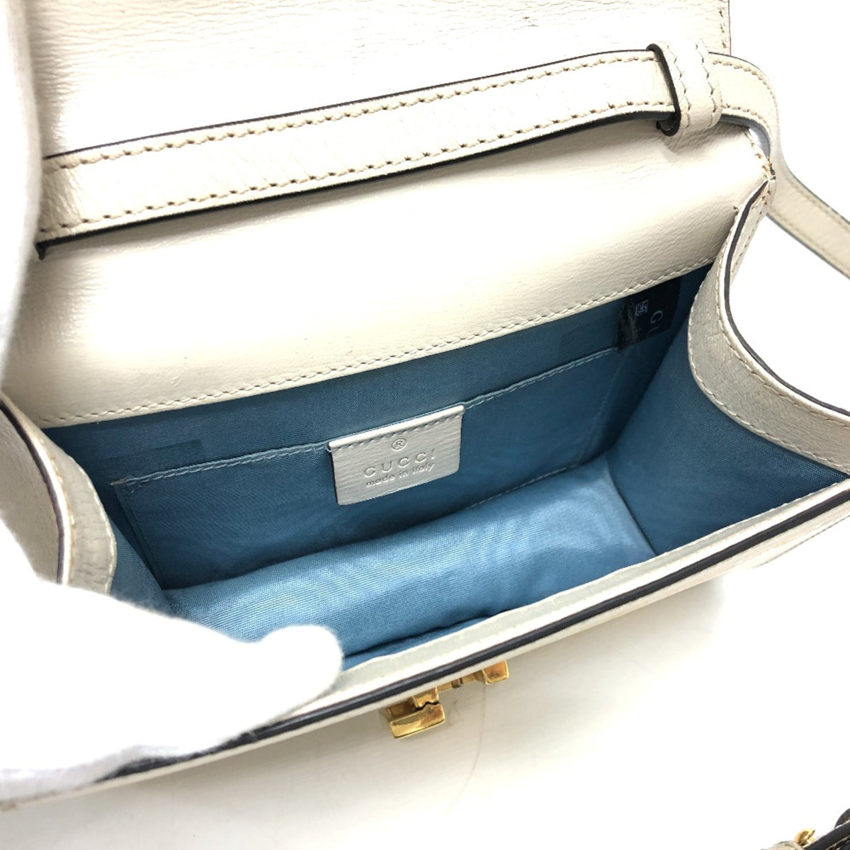 Gucci White Leather Shoulder Bag (Pre-Owned)