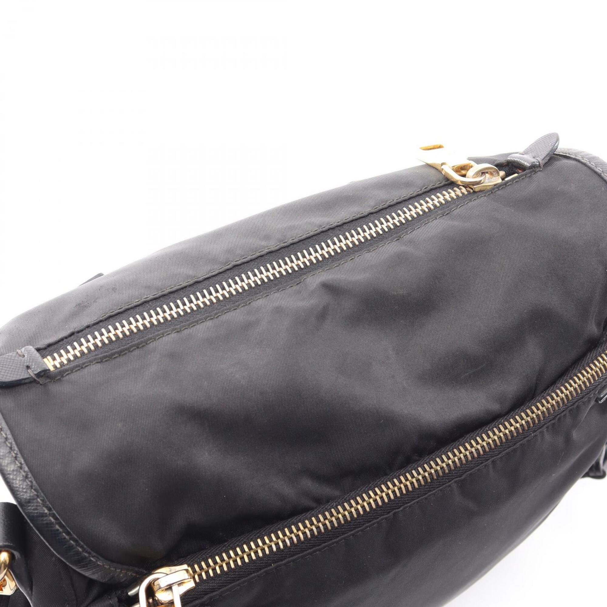 Prada Black Nylon Saffiano Shoulder Bag (Pre-Owned)