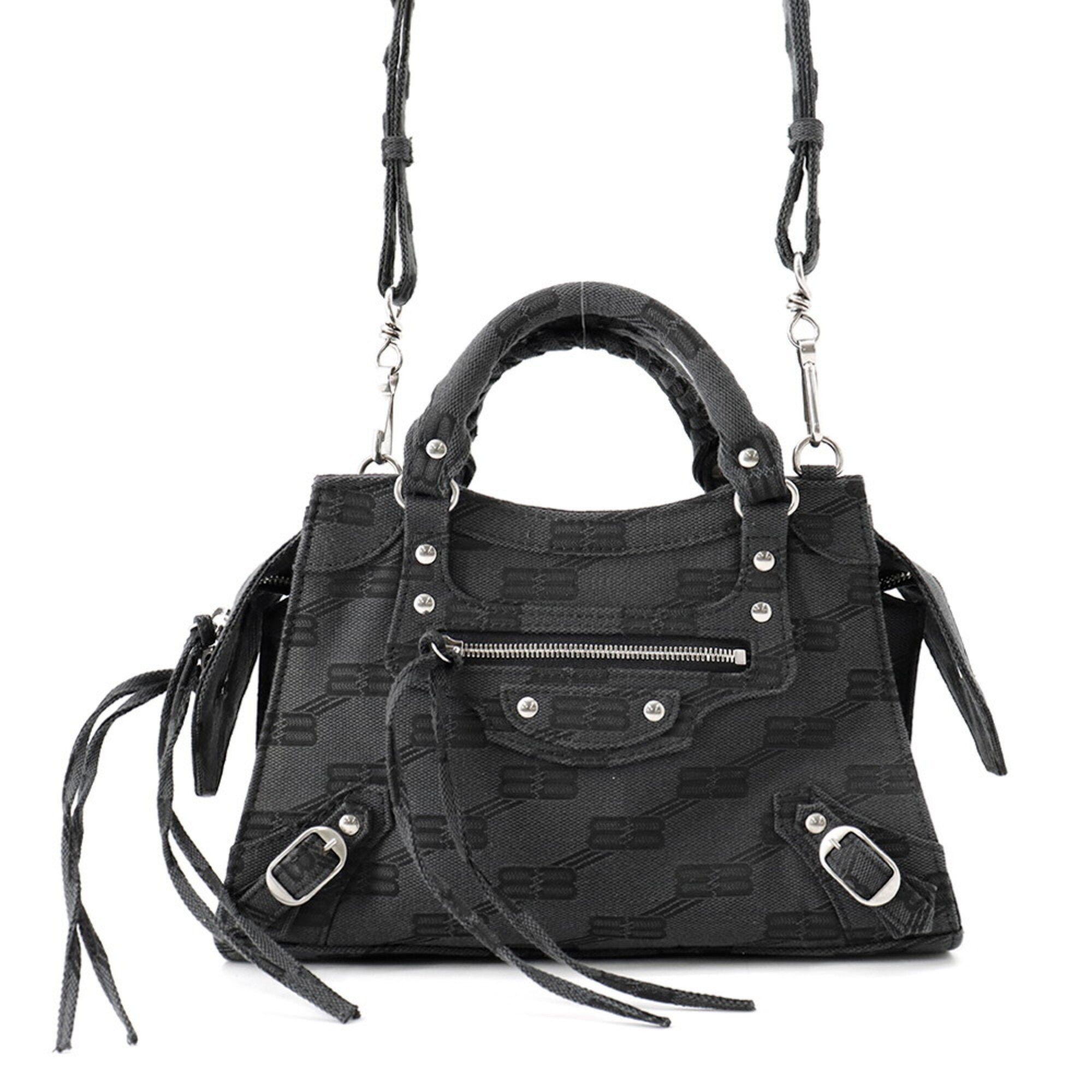 Balenciaga Gray Canvas Handbag Shoulder Bag (Pre-Owned)
