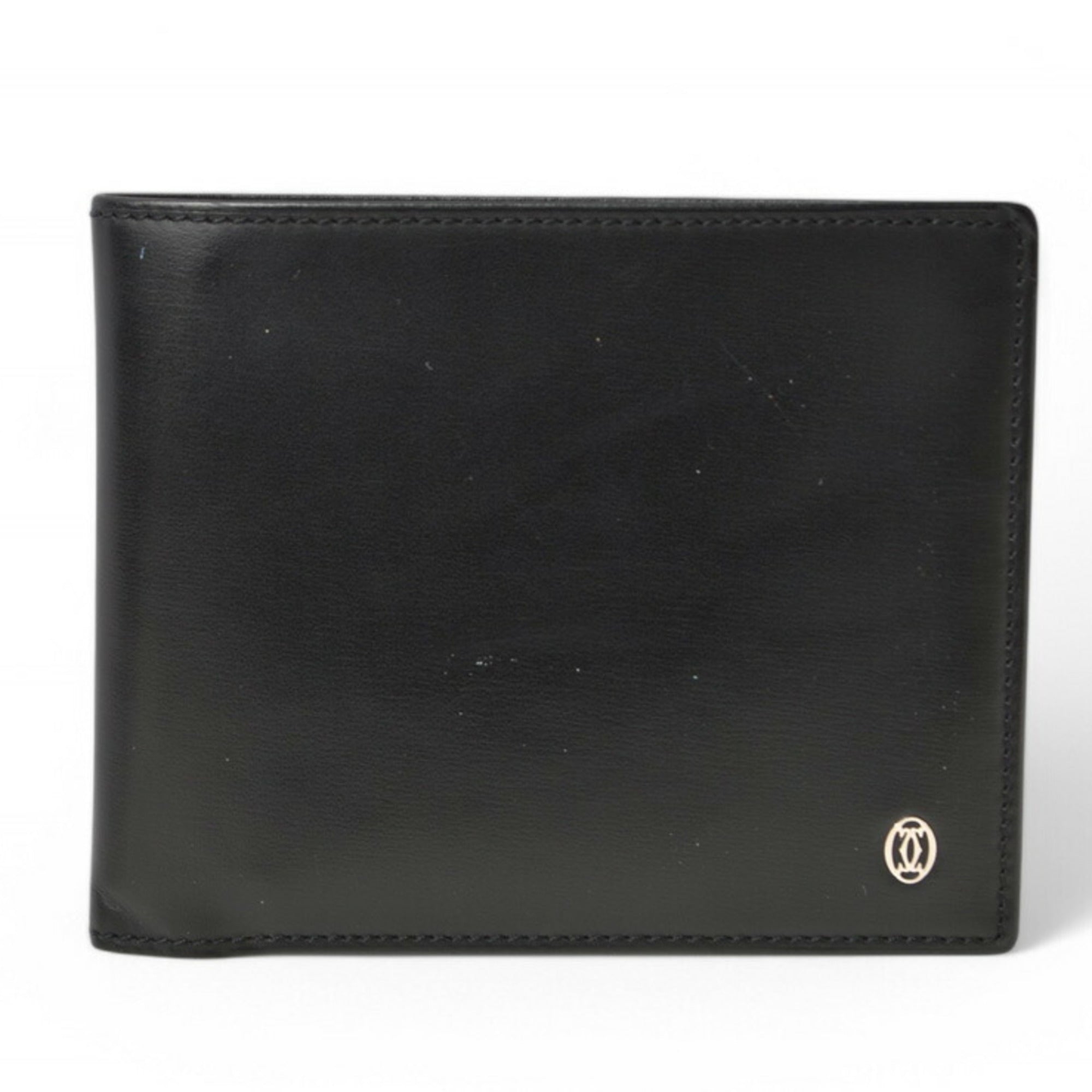 Cartier Black Leather Wallet (Bi-Fold) (Pre-Owned)