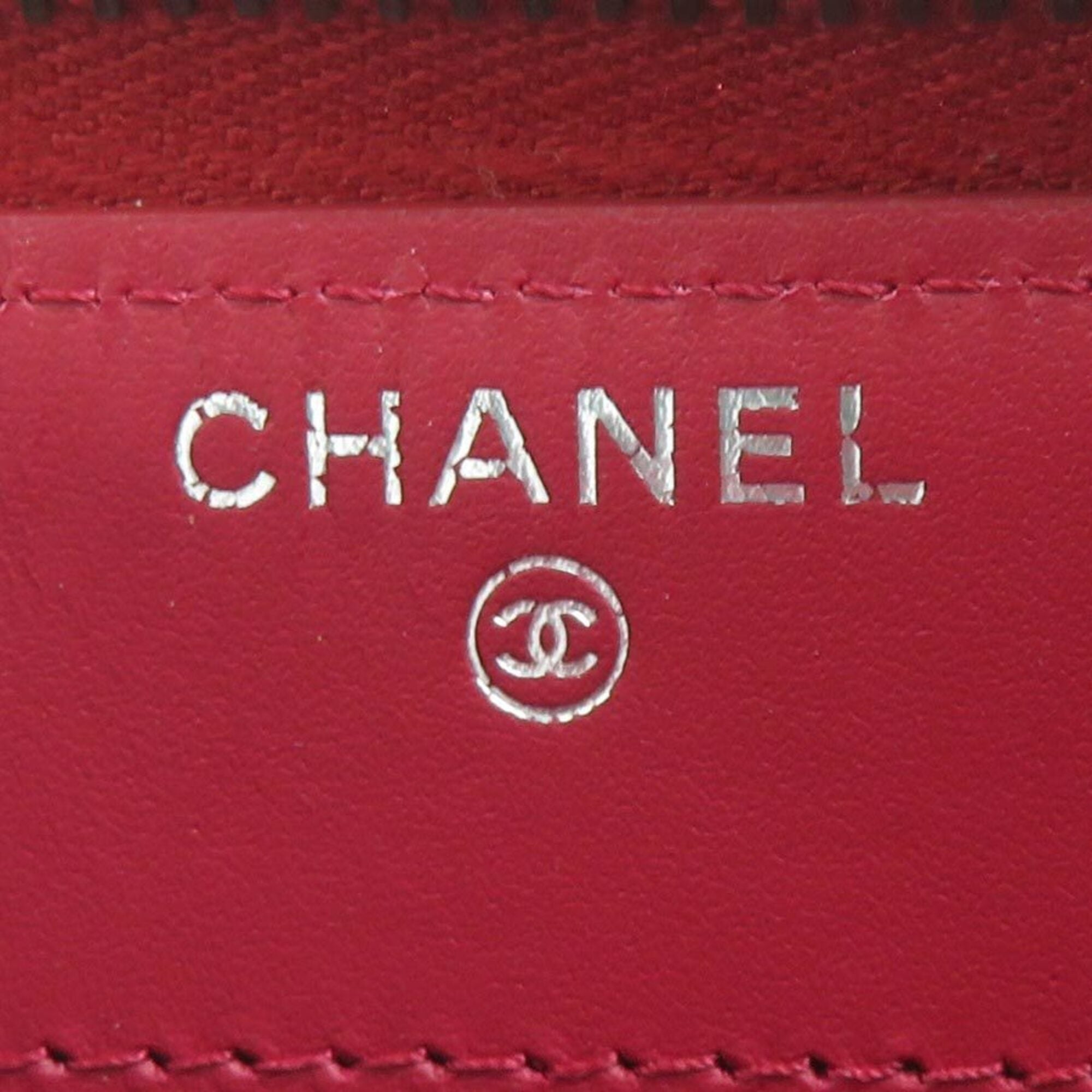 Chanel Pink Patent Leather Long Wallet (Bi-Fold) (Pre-Owned)