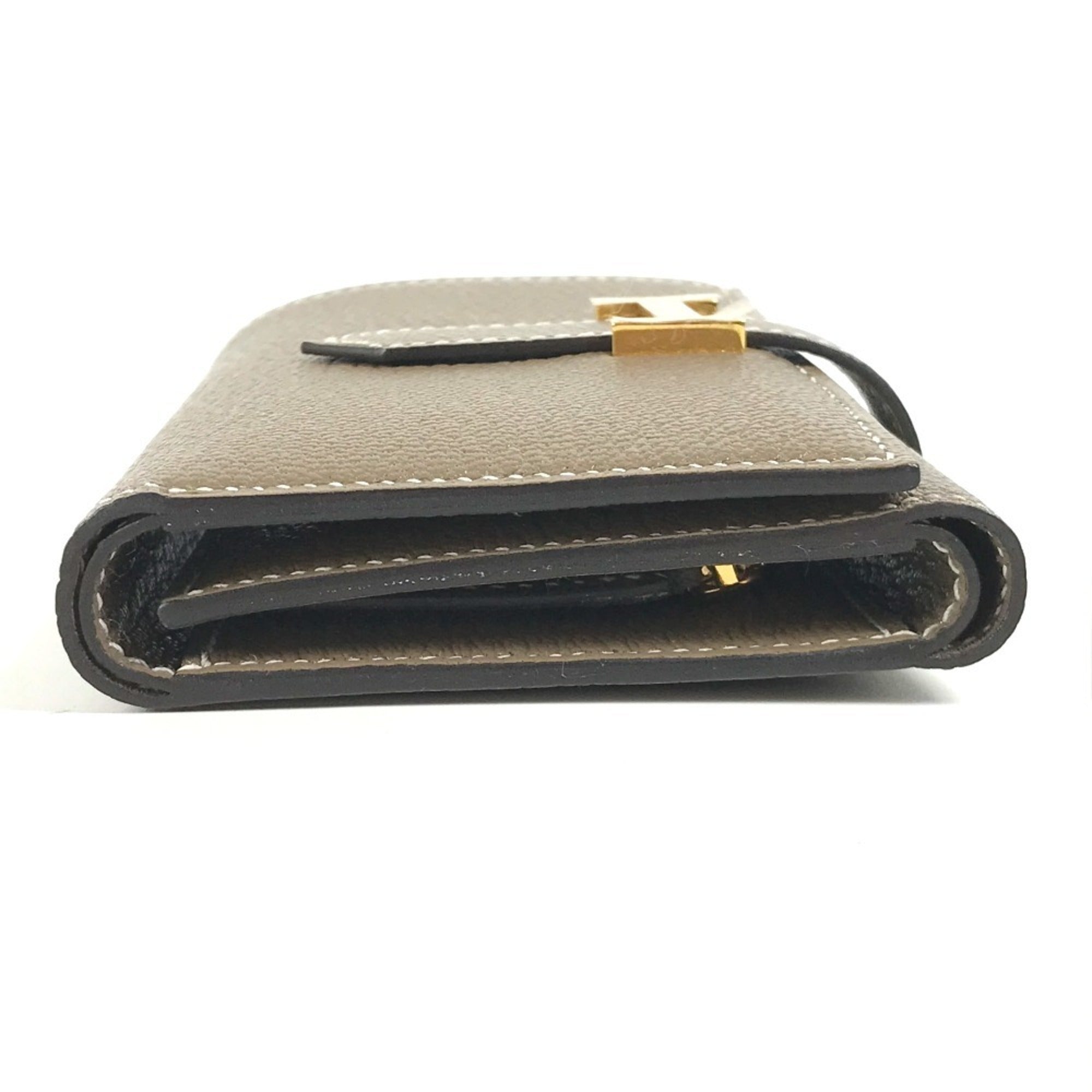 Hermes Etoupe Gray Chevre Leather Wallet (Tri-Fold) (Pre-Owned)