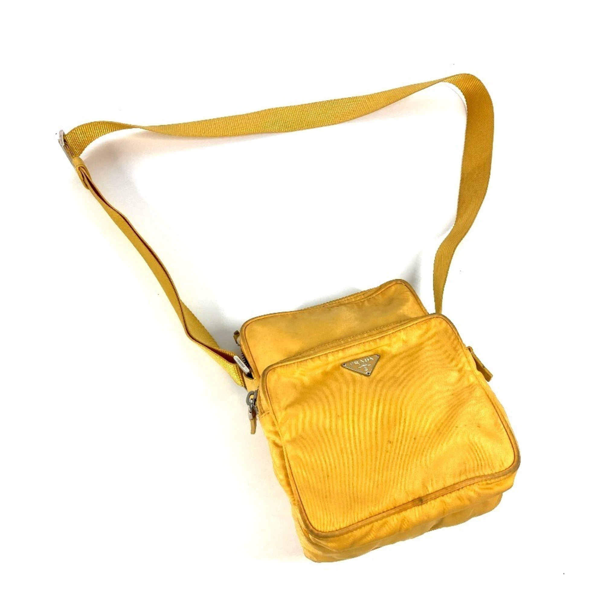 Prada Yellow Nylon Pochette Shoulder Bag (Pre-Owned)