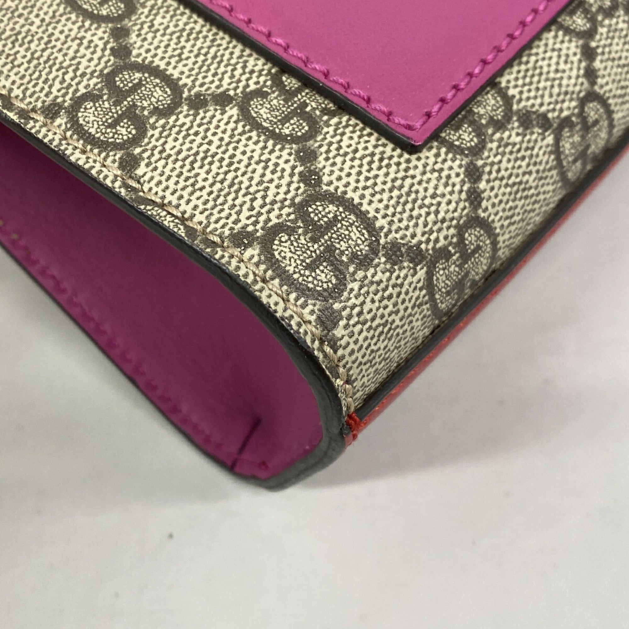 Gucci Brown Red Color Pvc Shoulder Bag (Pre-Owned)