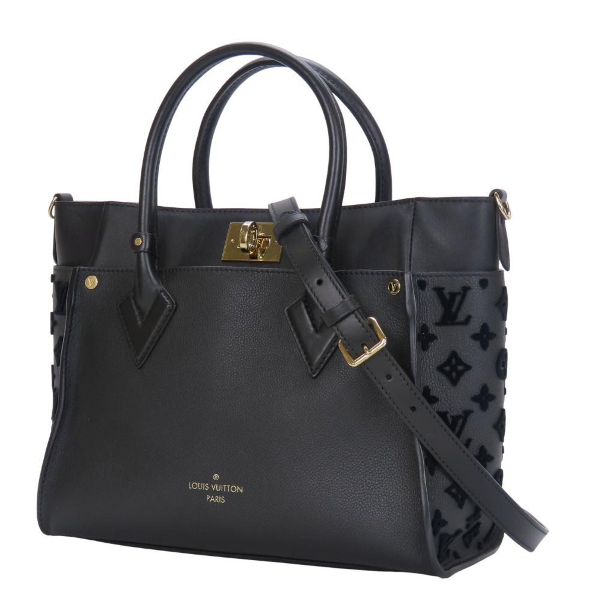 Louis Vuitton Black Noir Monogram Leather Tote Bag (Pre-Owned)
