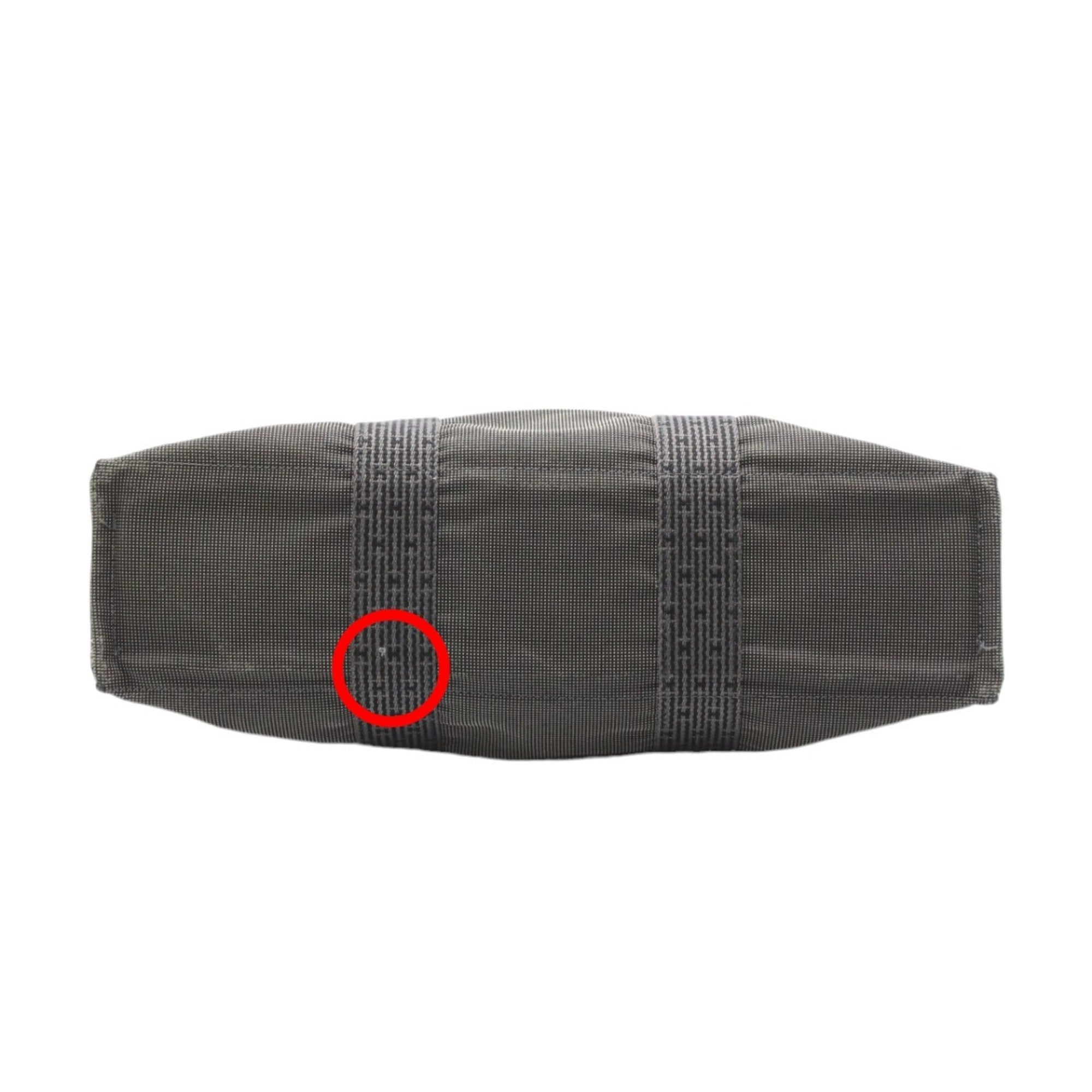 Hermes Her Line Gray Canvas Tote Bag (Pre-Owned)