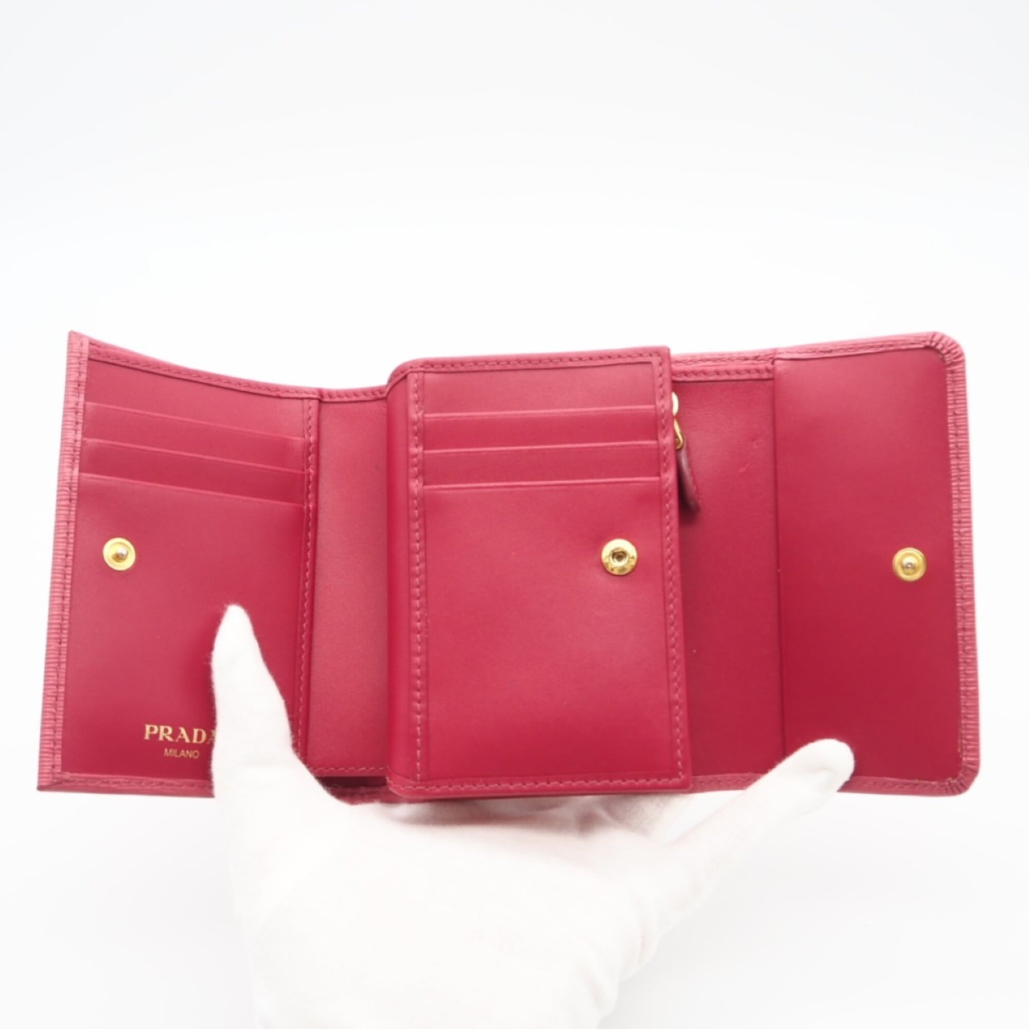 Prada Pink Leather Wallet (Tri-Fold) (Pre-Owned)