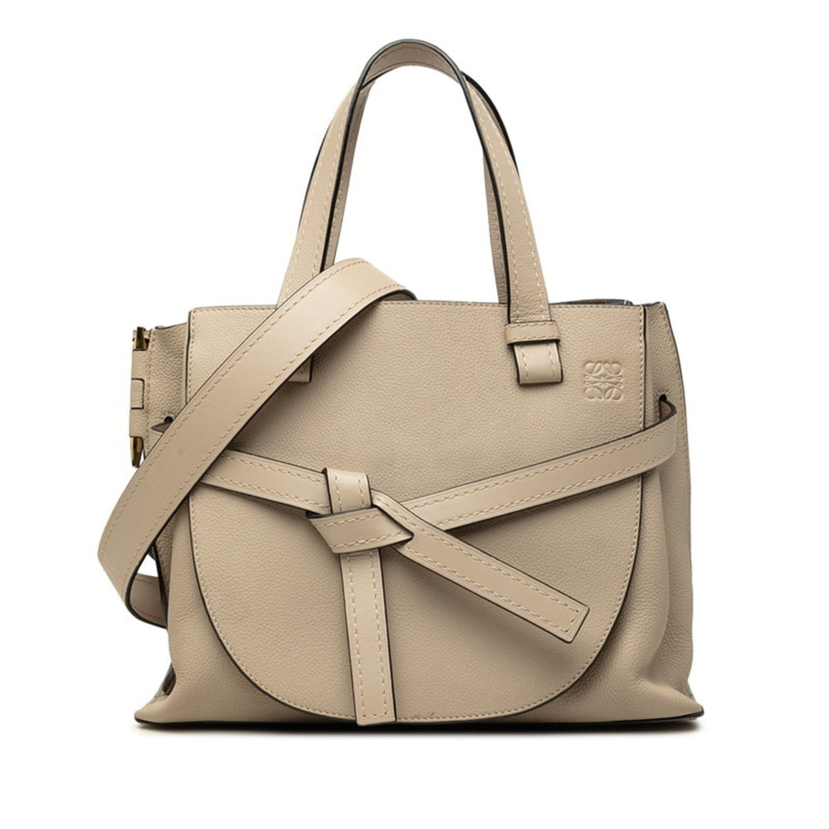 Loewe Beige Leather Handbag Shoulder Bag (Pre-Owned)