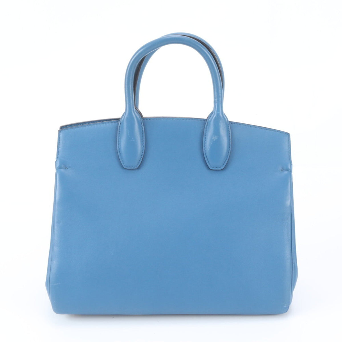 Salvatore Ferragamo Gancini Blue Leather Handbag Tote Bag (Pre-Owned)
