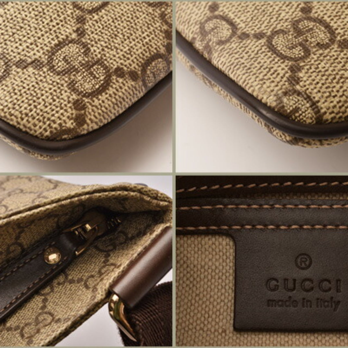Gucci Beige Brown Gg Supreme Coated Canvas Messenger Bag Shoulder Bag (Pre-Owned)