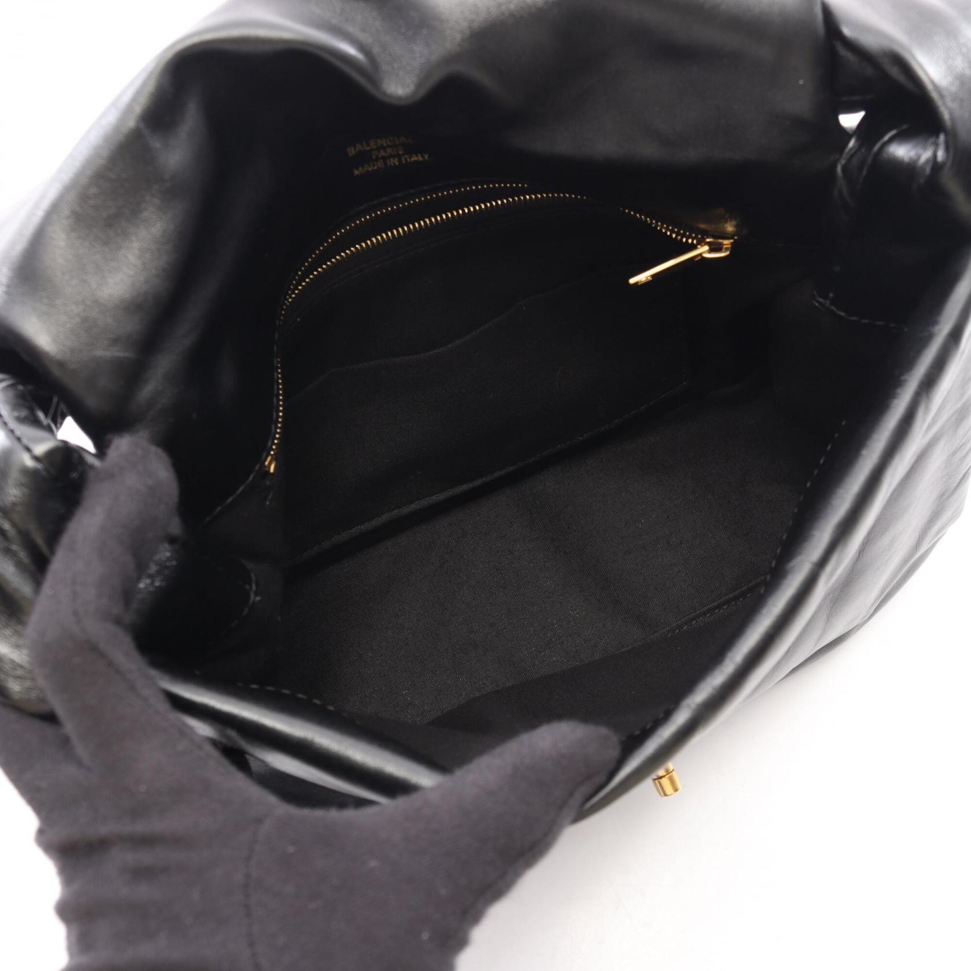 Balenciaga Black Leather Handbag Shoulder Bag (Pre-Owned)
