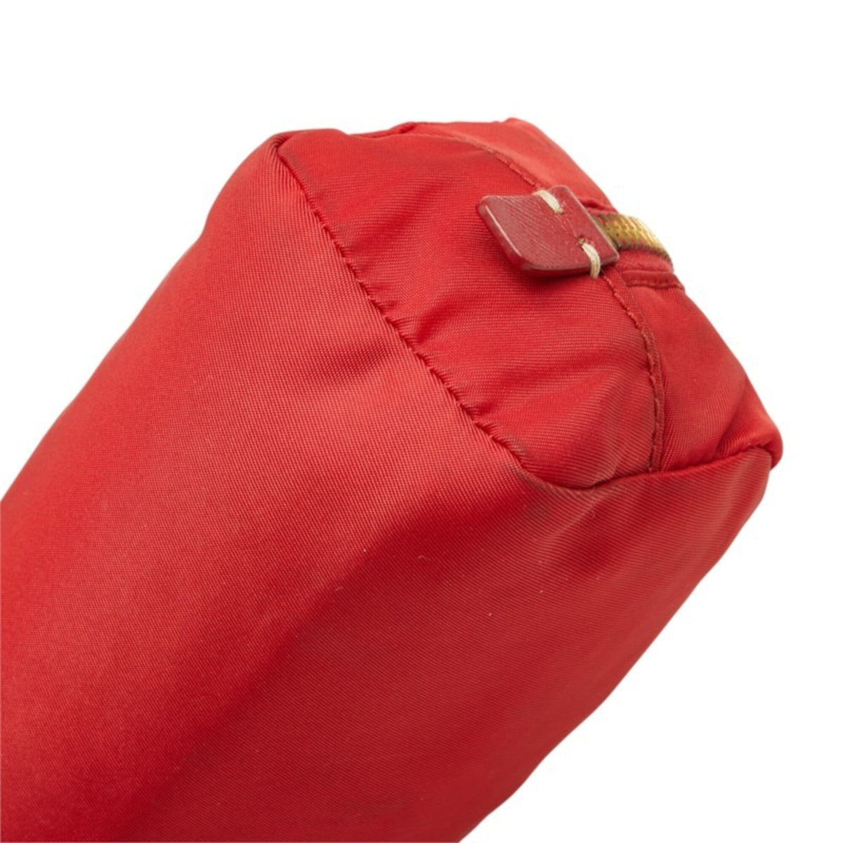 Prada Red Color Nylon Leather Pouch (Pre-Owned)