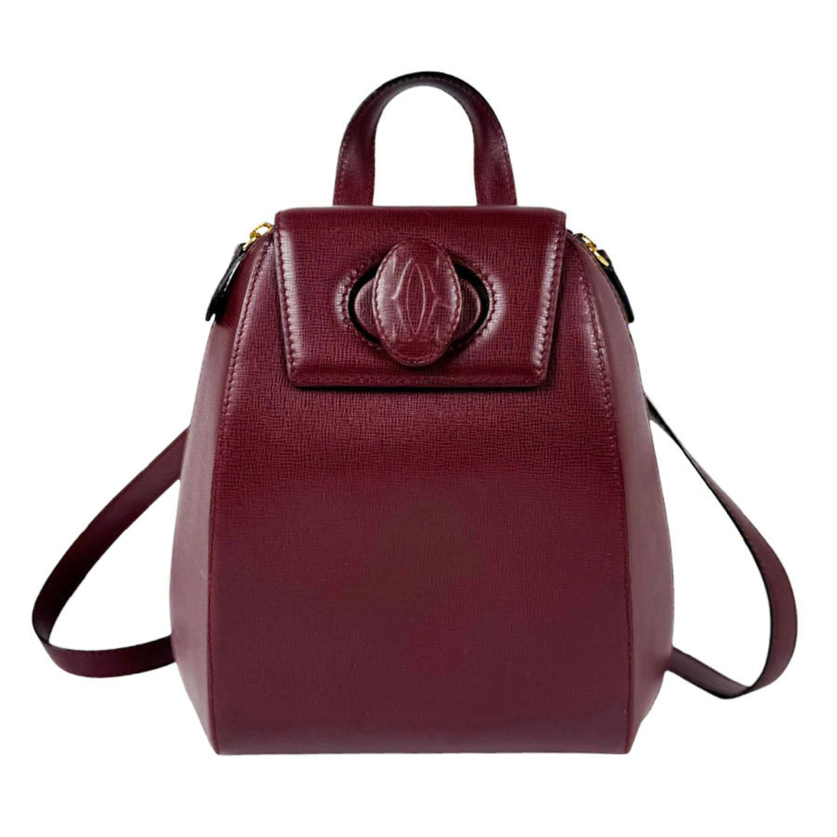 Cartier Burgundy Leather Backpack (Pre-Owned)