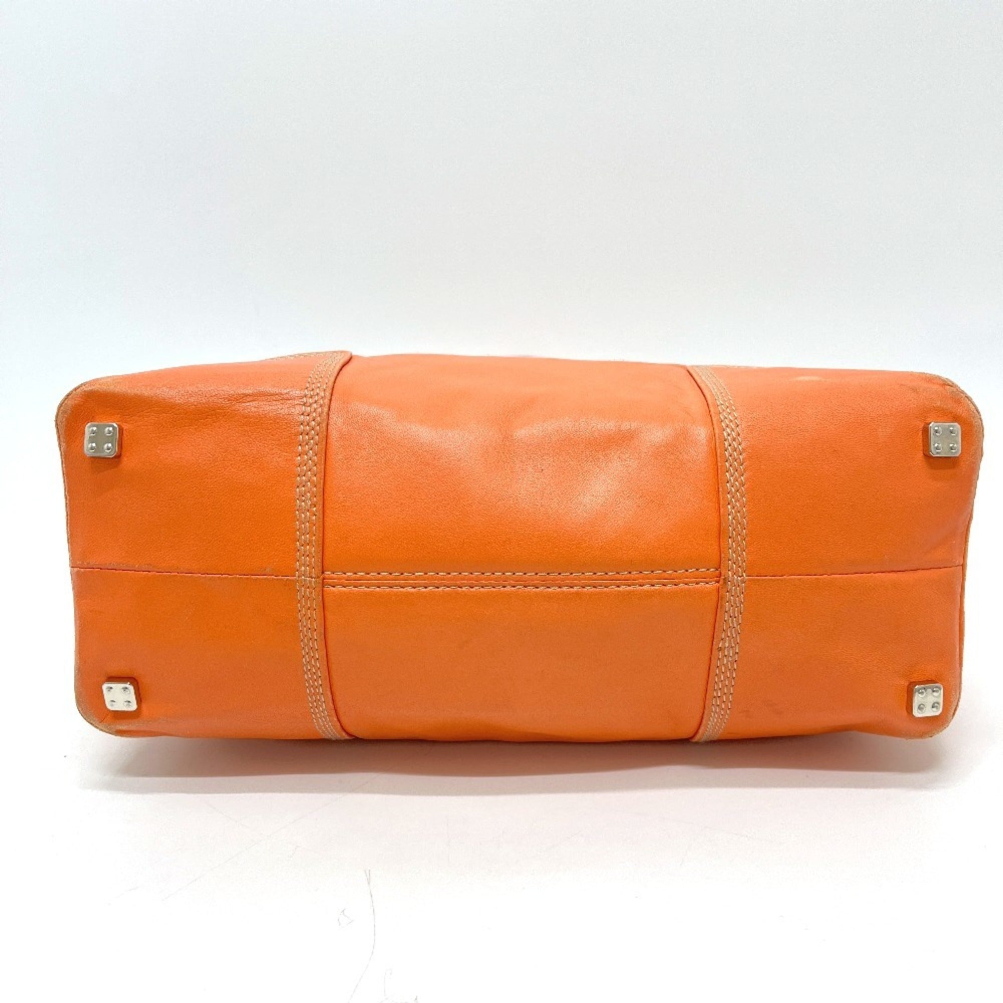 Loewe Amazona Orange Leather Handbag Tote Bag (Pre-Owned)