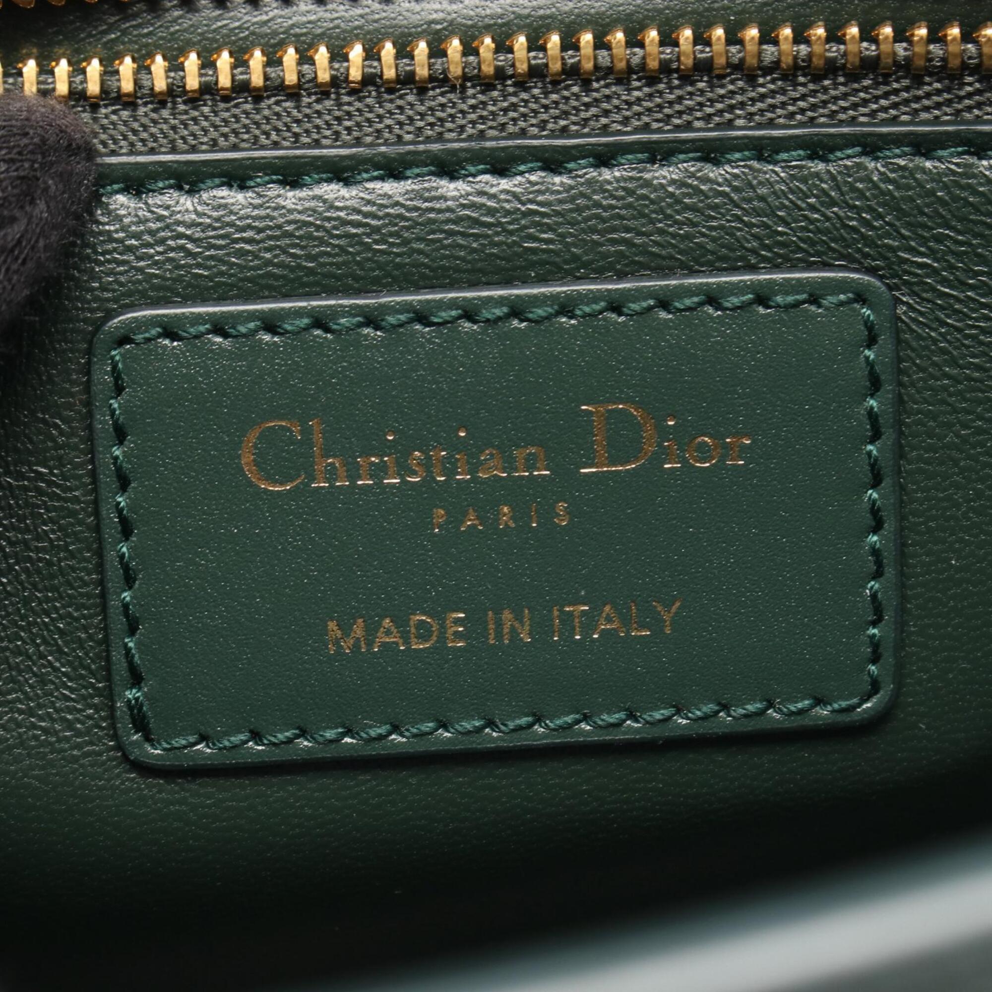 Christian Dior Green Leather Handbag Shoulder Bag (Pre-Owned)