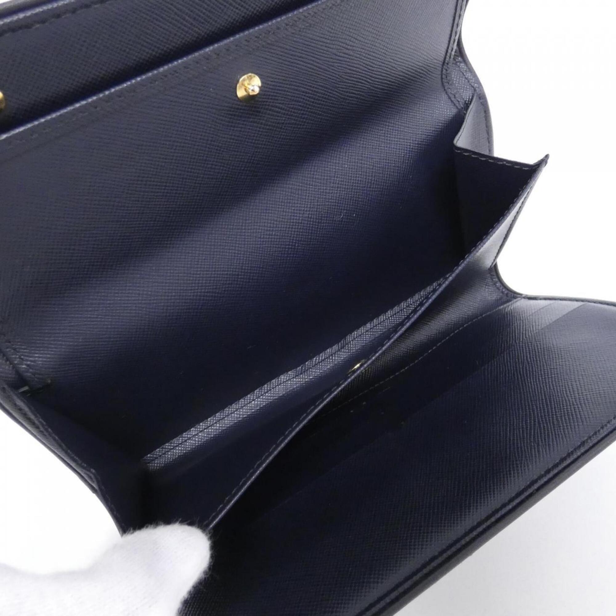 Louis Vuitton Dark Blue Canvas Long Wallet (Tri-Fold) (Pre-Owned)