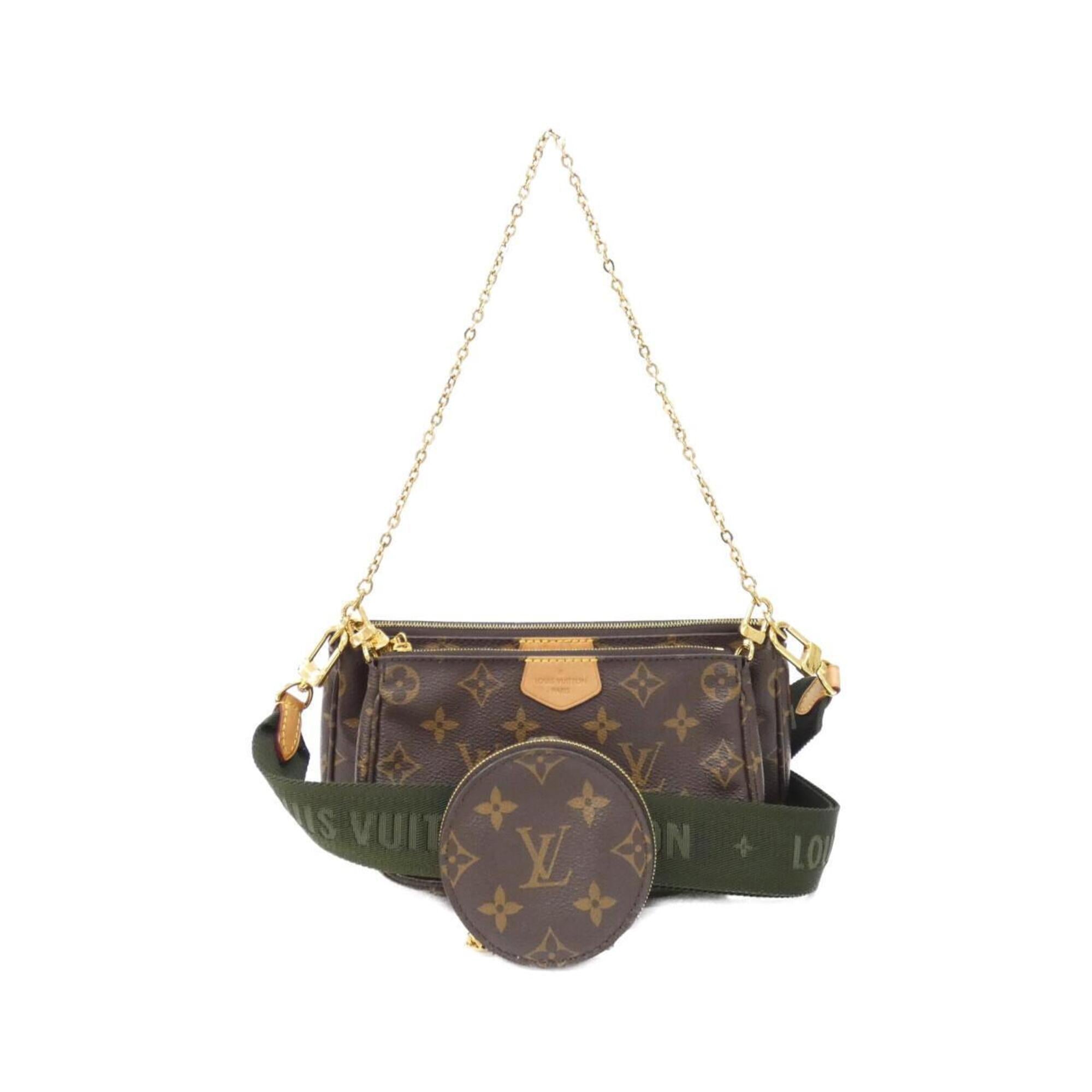 Louis Vuitton Khaki Marron Coated Canvas Pochette Pouch Shoulder Bag (Pre-Owned)
