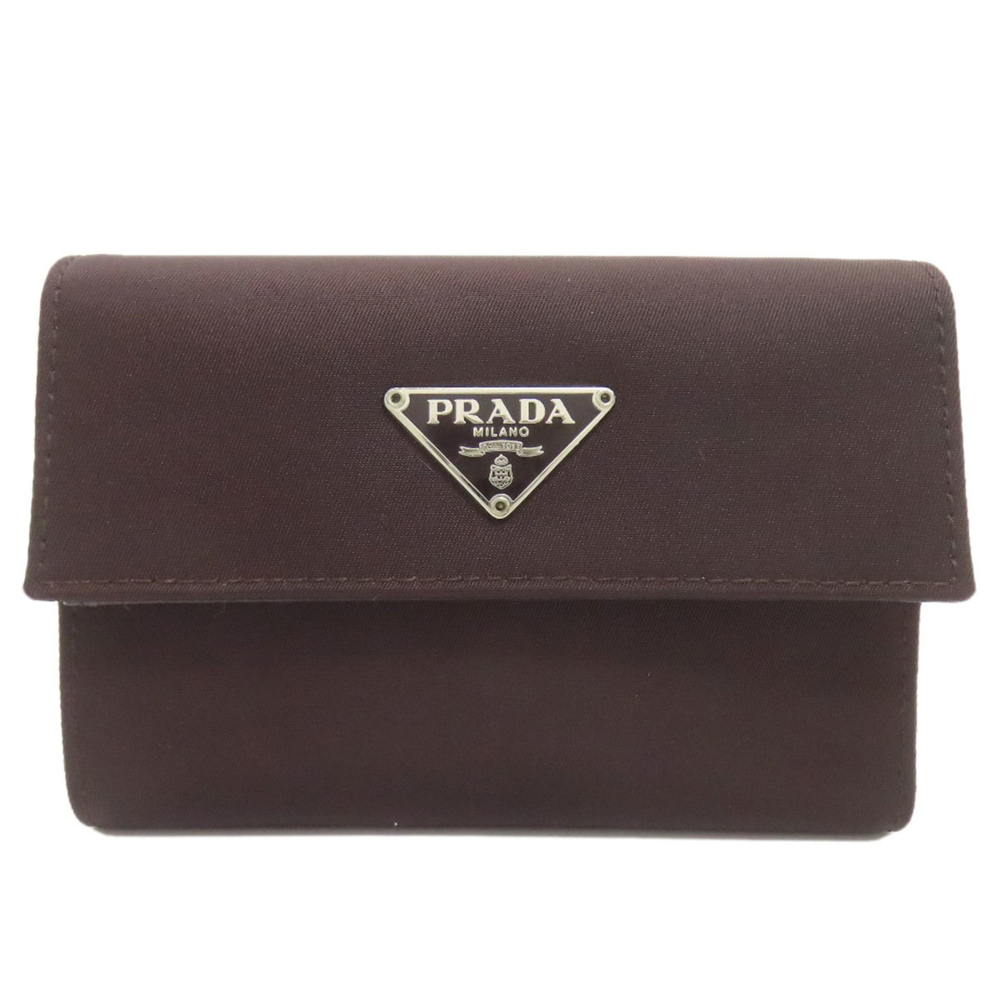 Prada Dark Brown Nylon Wallet (Bi-Fold) (Pre-Owned)