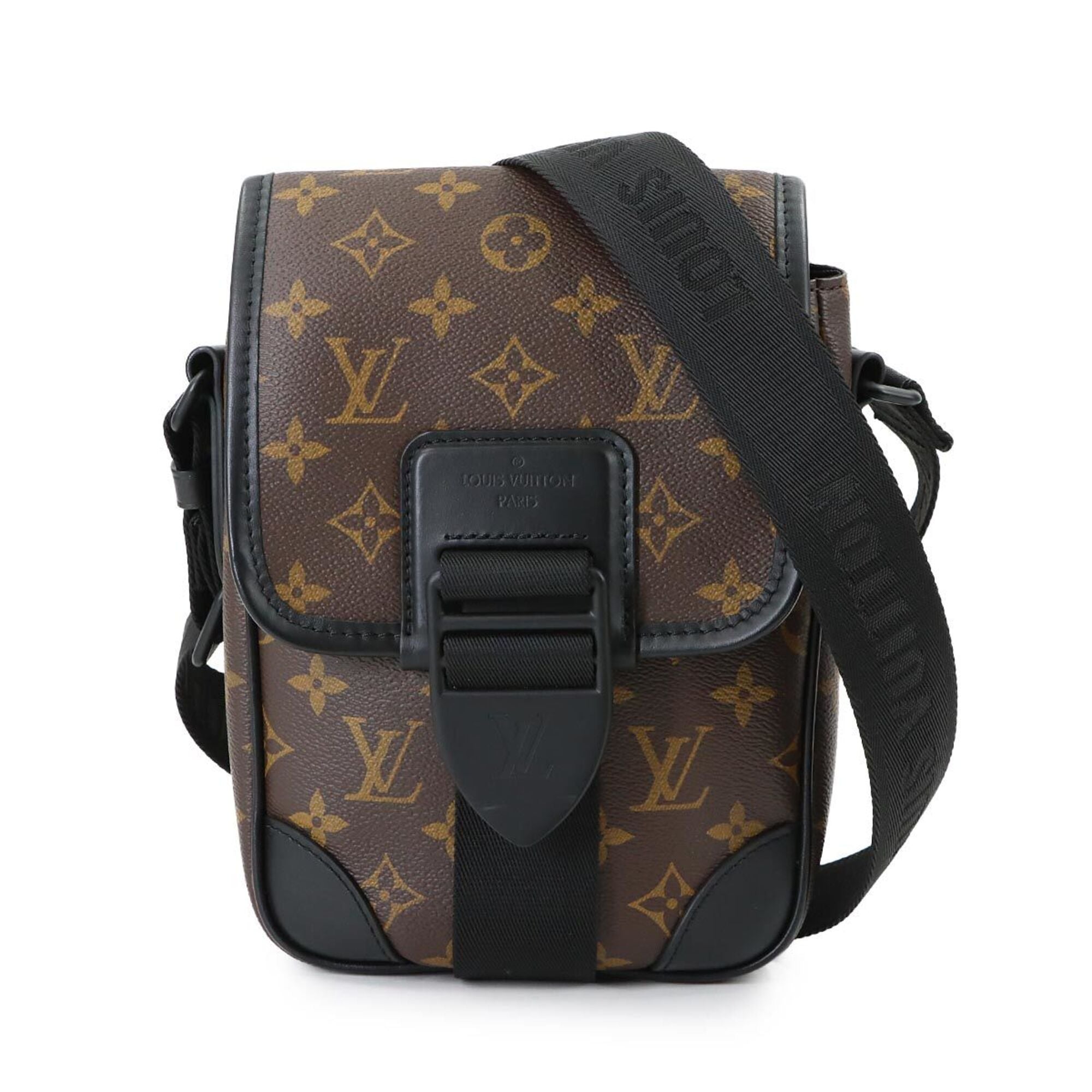 Louis Vuitton Black Brown Monogram Macassar Monogram Canvas Handbag Messenger Bag Shoulder Bag (Pre-Owned)