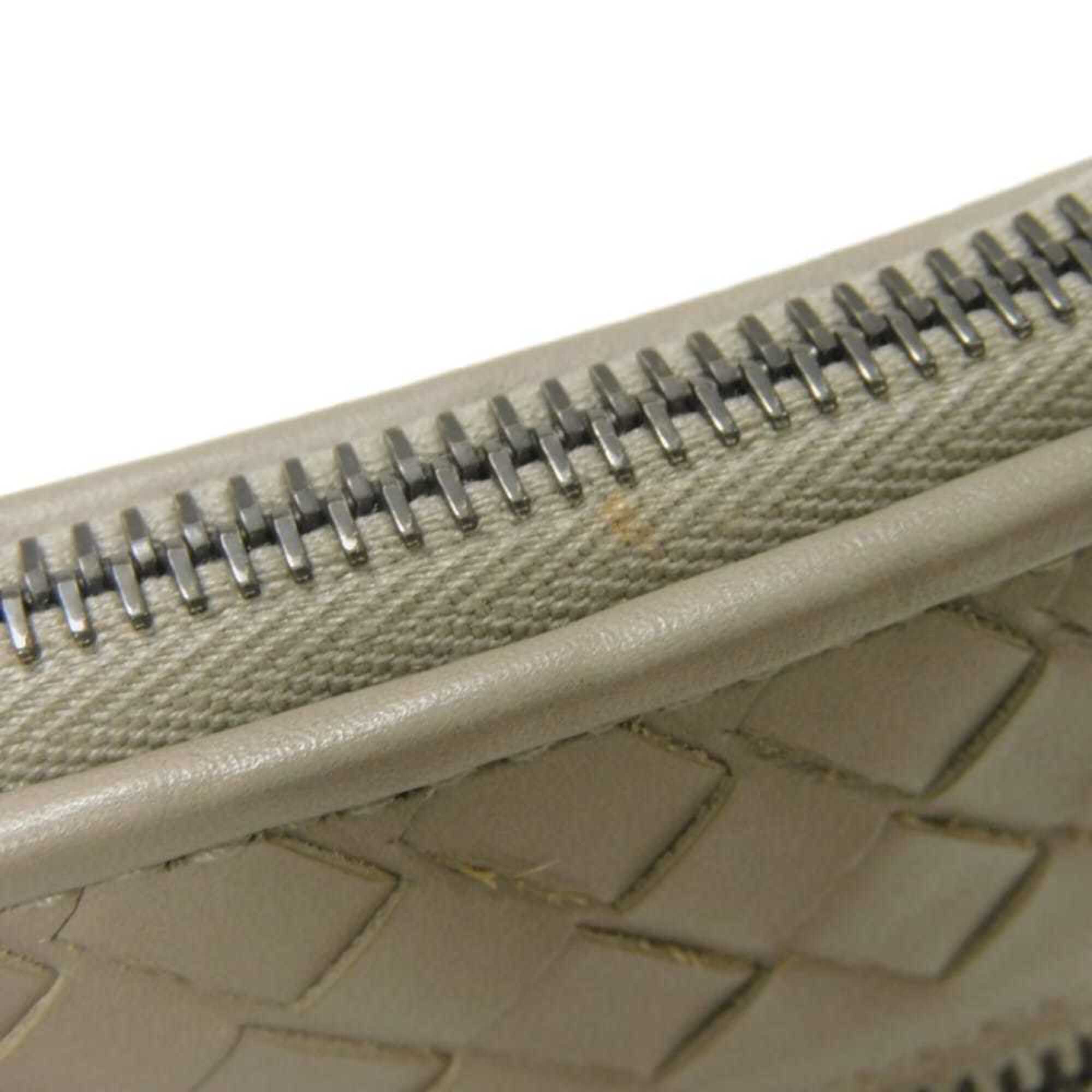 Bottega Veneta Gray Leather Clutch Bag (Pre-Owned)