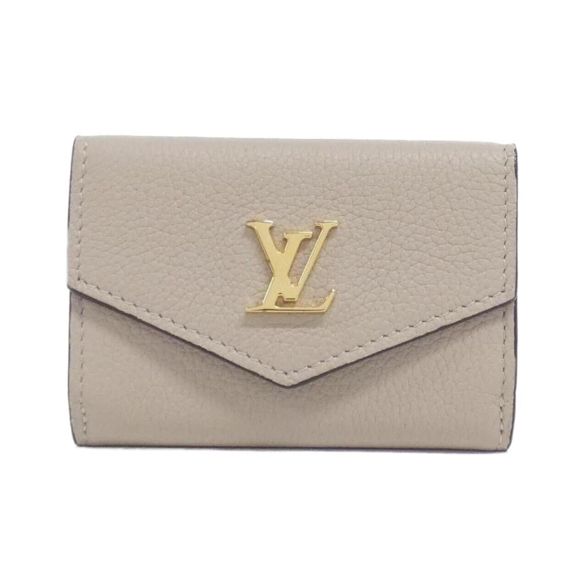 Louis Vuitton Grayish Leather Wallet (Tri-Fold) (Pre-Owned)