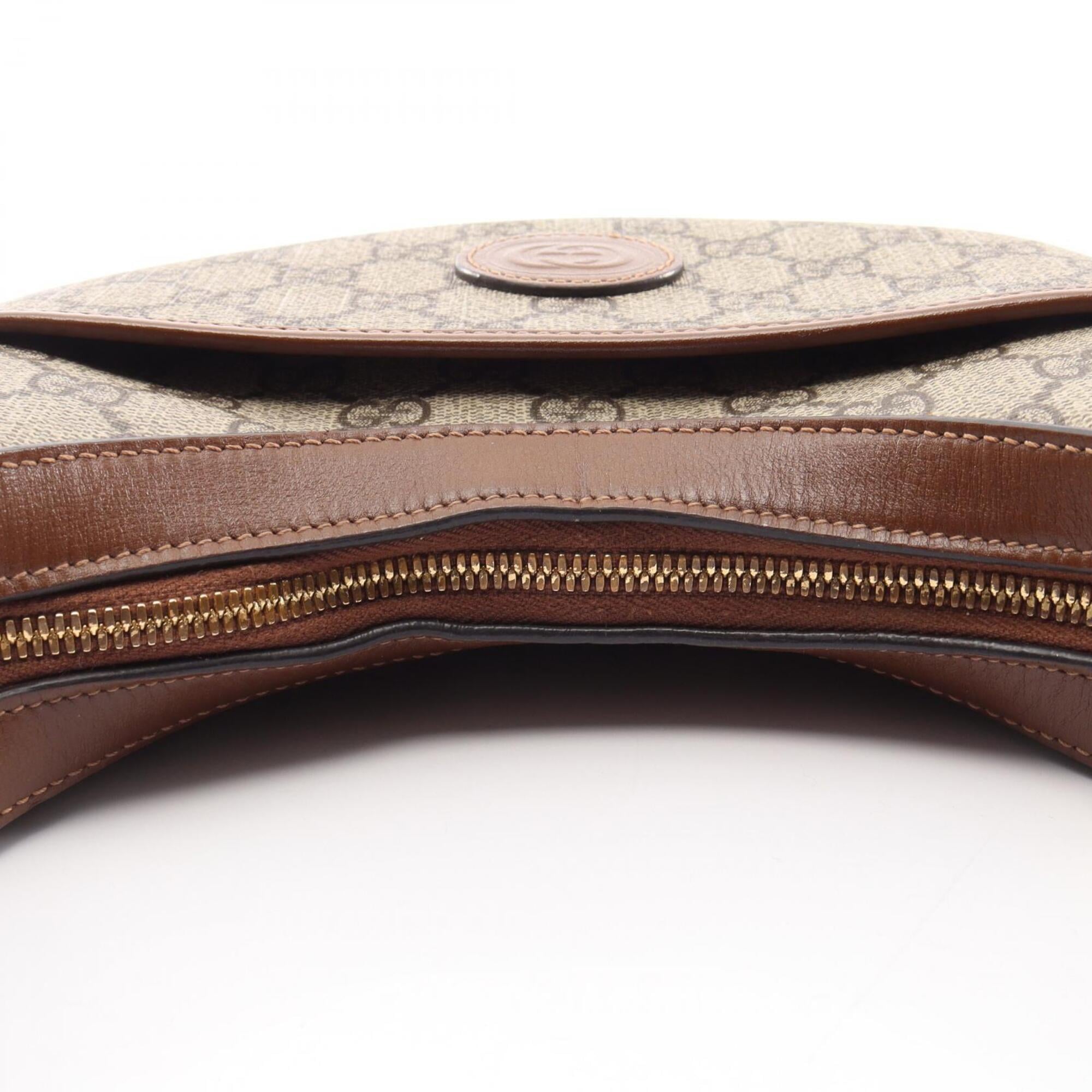 Gucci Beige Brown Gg Supreme Leather Handbag (Pre-Owned)