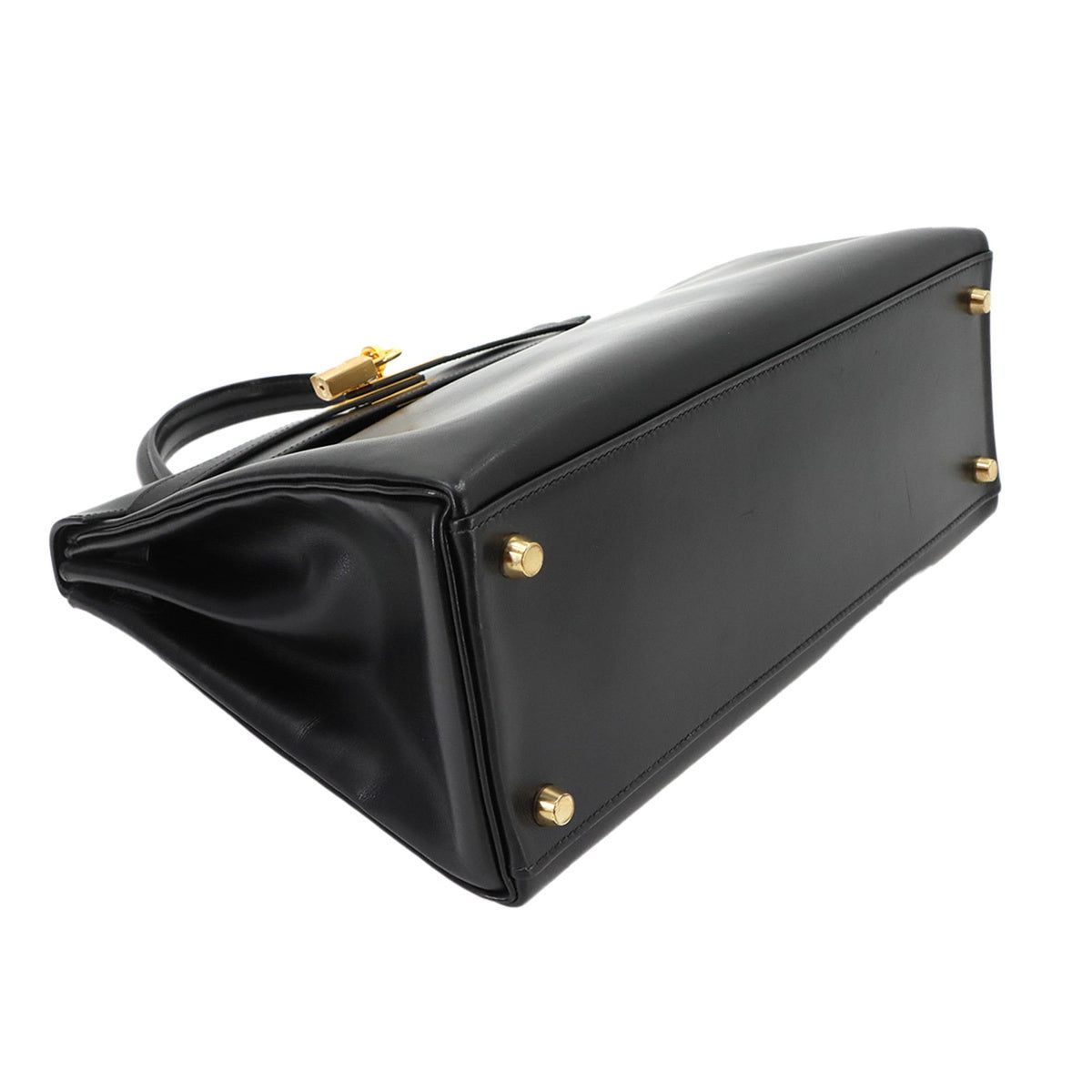 Hermes Black Box Calf Leather Handbag (Pre-Owned)