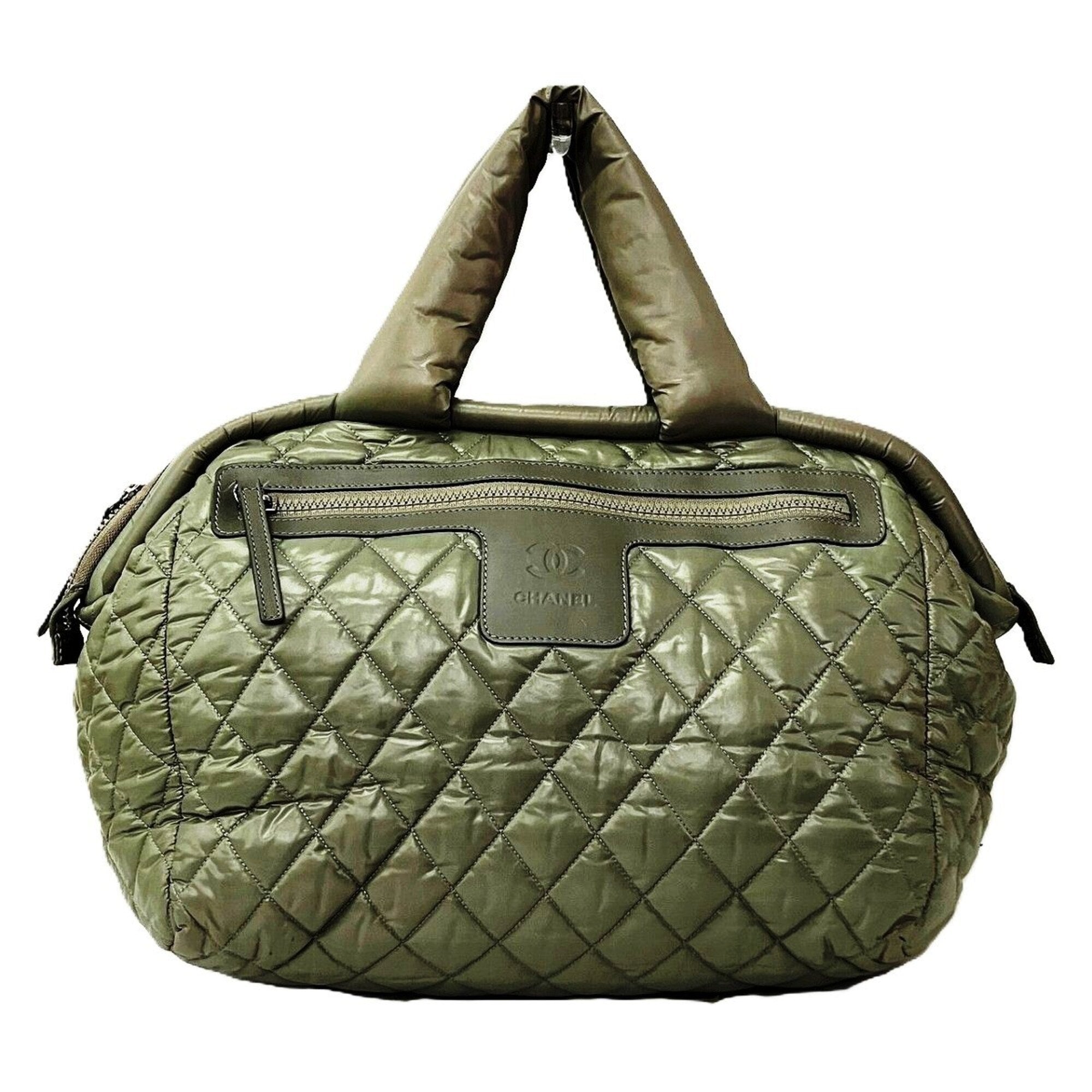 Chanel Green Nylon Boston Bag (Pre-Owned)
