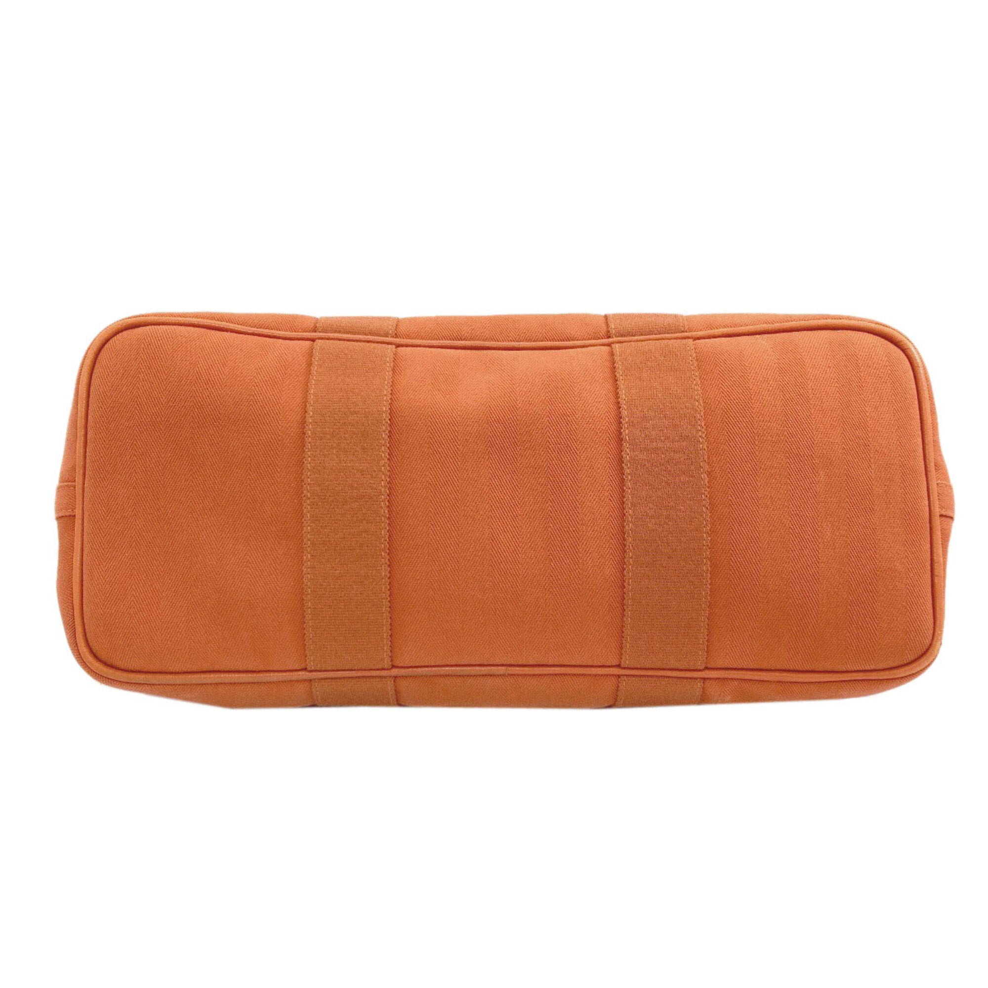 Hermes Orange Toile Chevron Handbag Pouch (Pre-Owned)