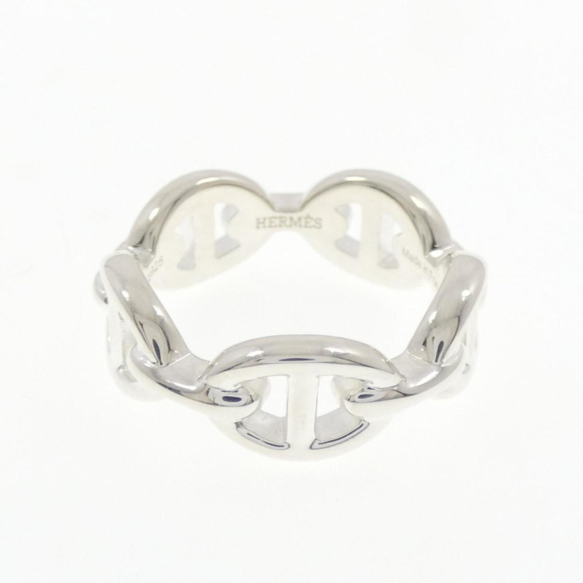 Hermes Silver 925 Band Ring (Pre-Owned)