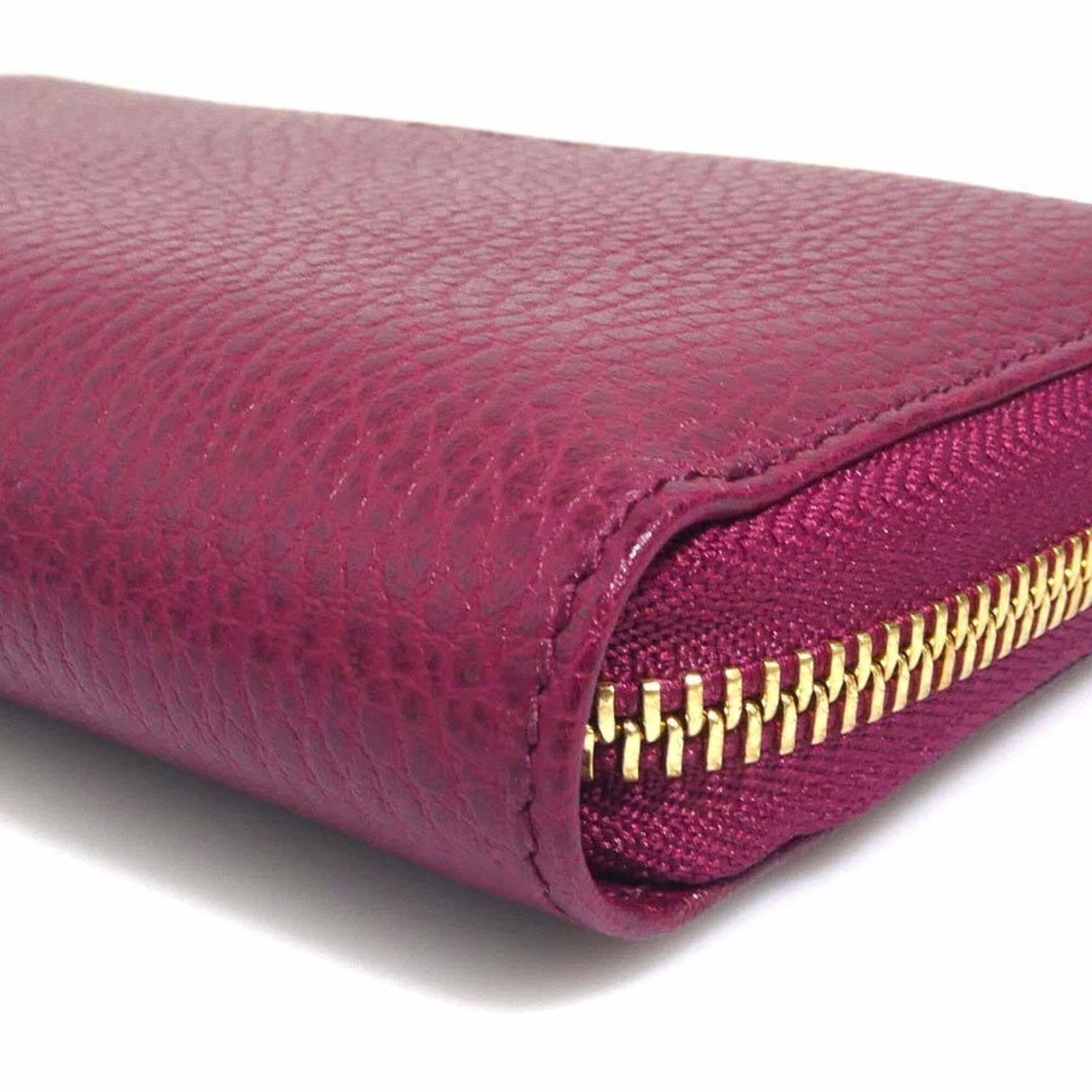 Gucci Red Color Wine Leather Wallet (Bi-Fold) (Pre-Owned)