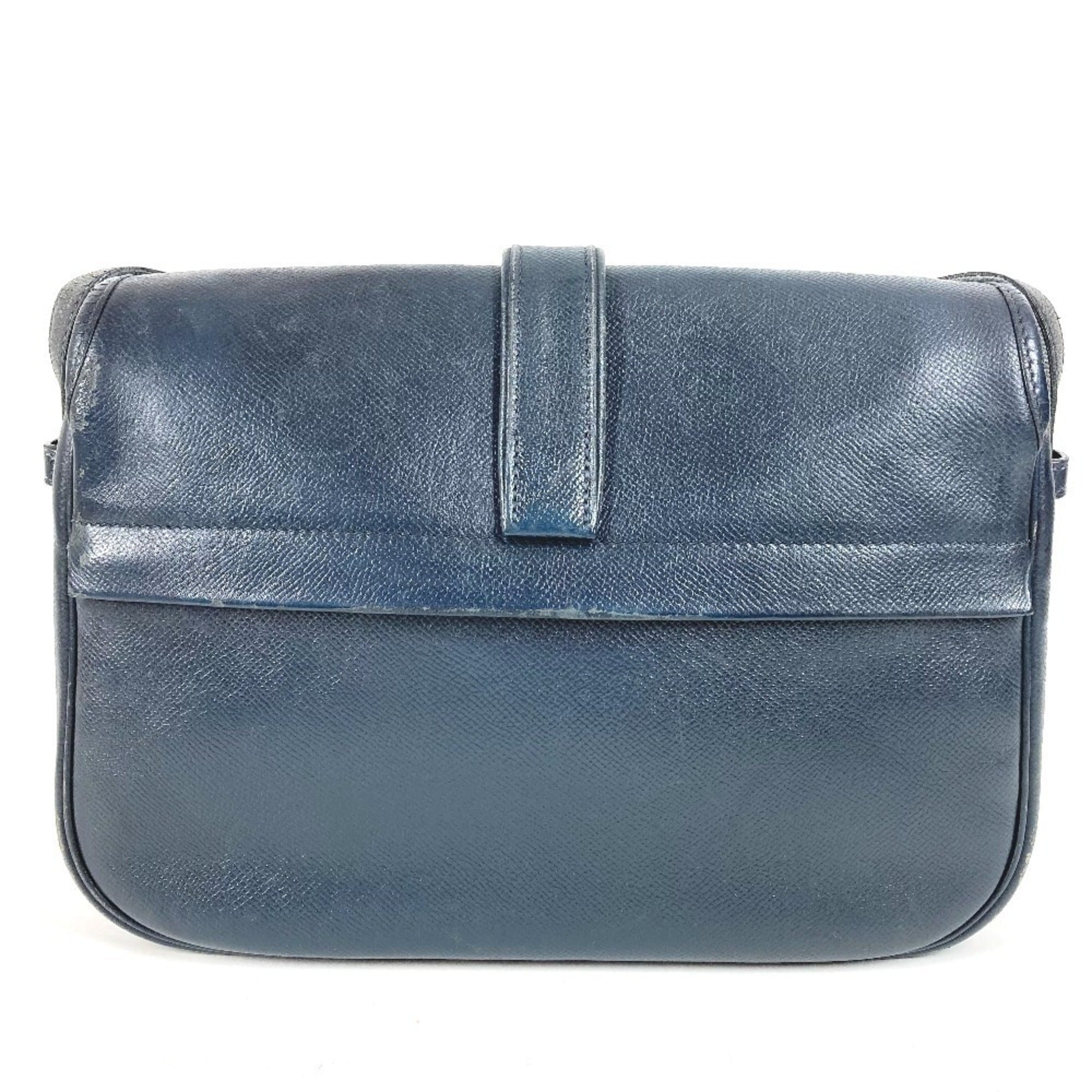 Hermes Navy Leather Shoulder Bag (Pre-Owned)