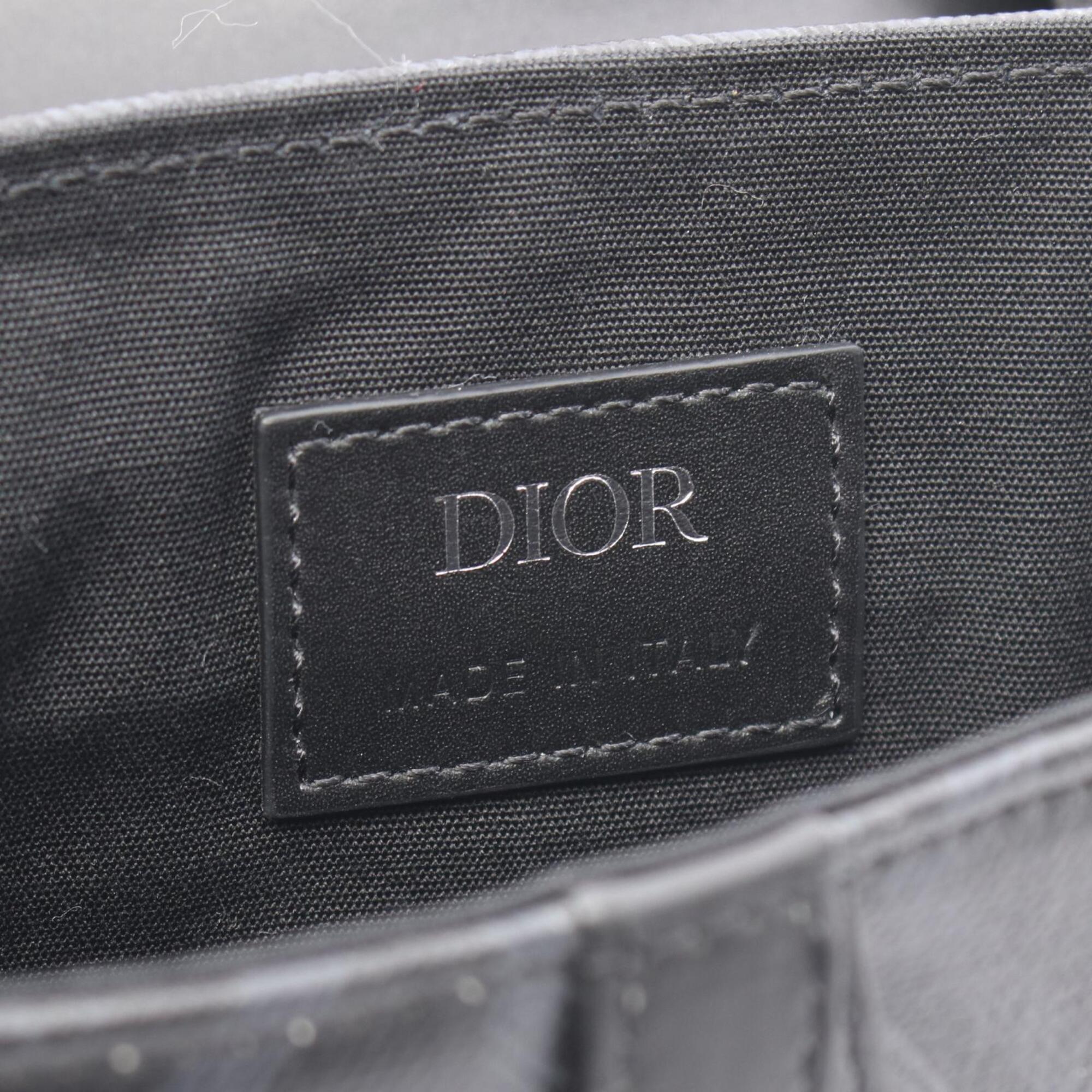 Christian Dior Black Gray Coated Canvas Pvc Leather Fanny Pack Handbag Saddle Bag (Pre-Owned)