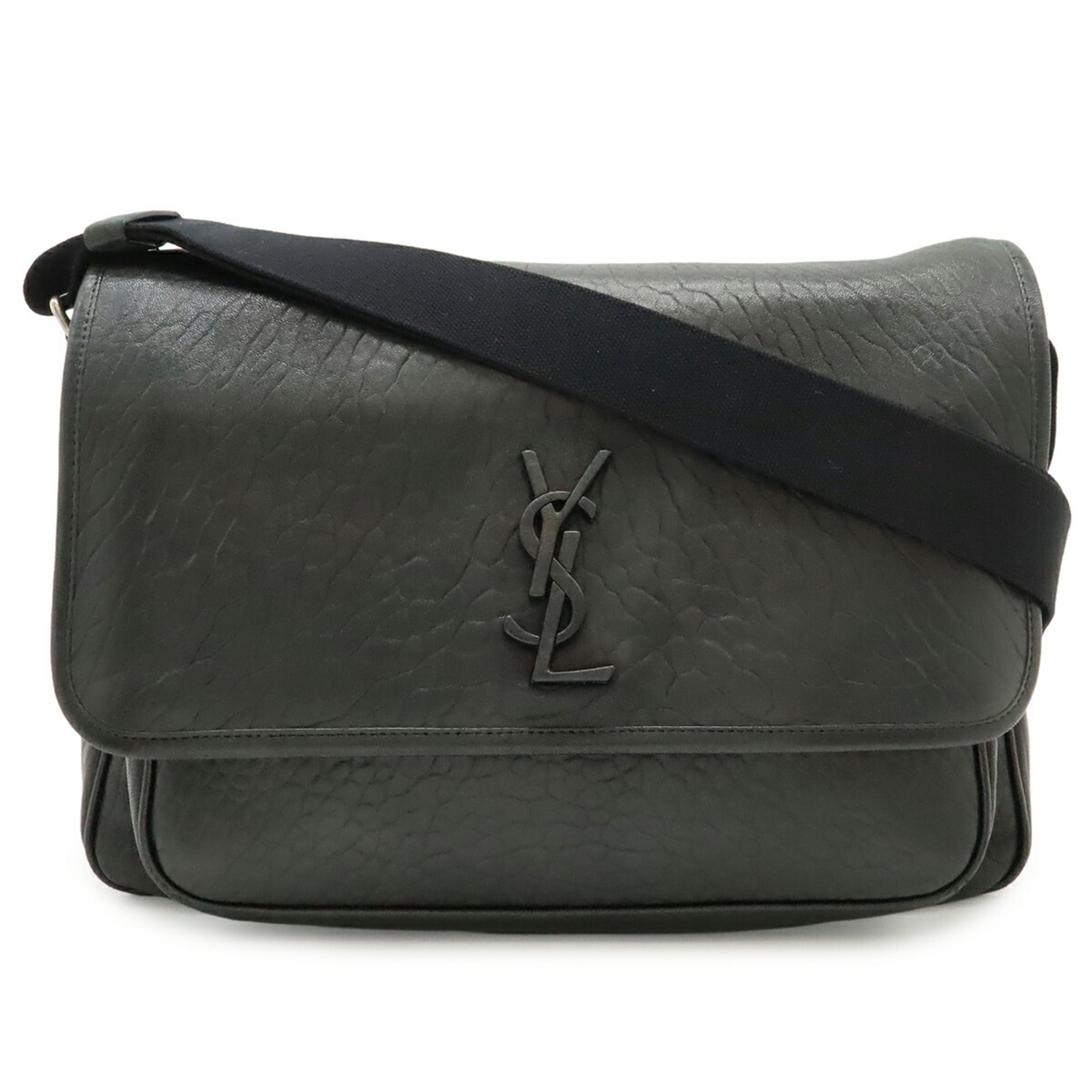 Yves Saint Laurent Black White Handbag Shoulder Bag (Pre-Owned)