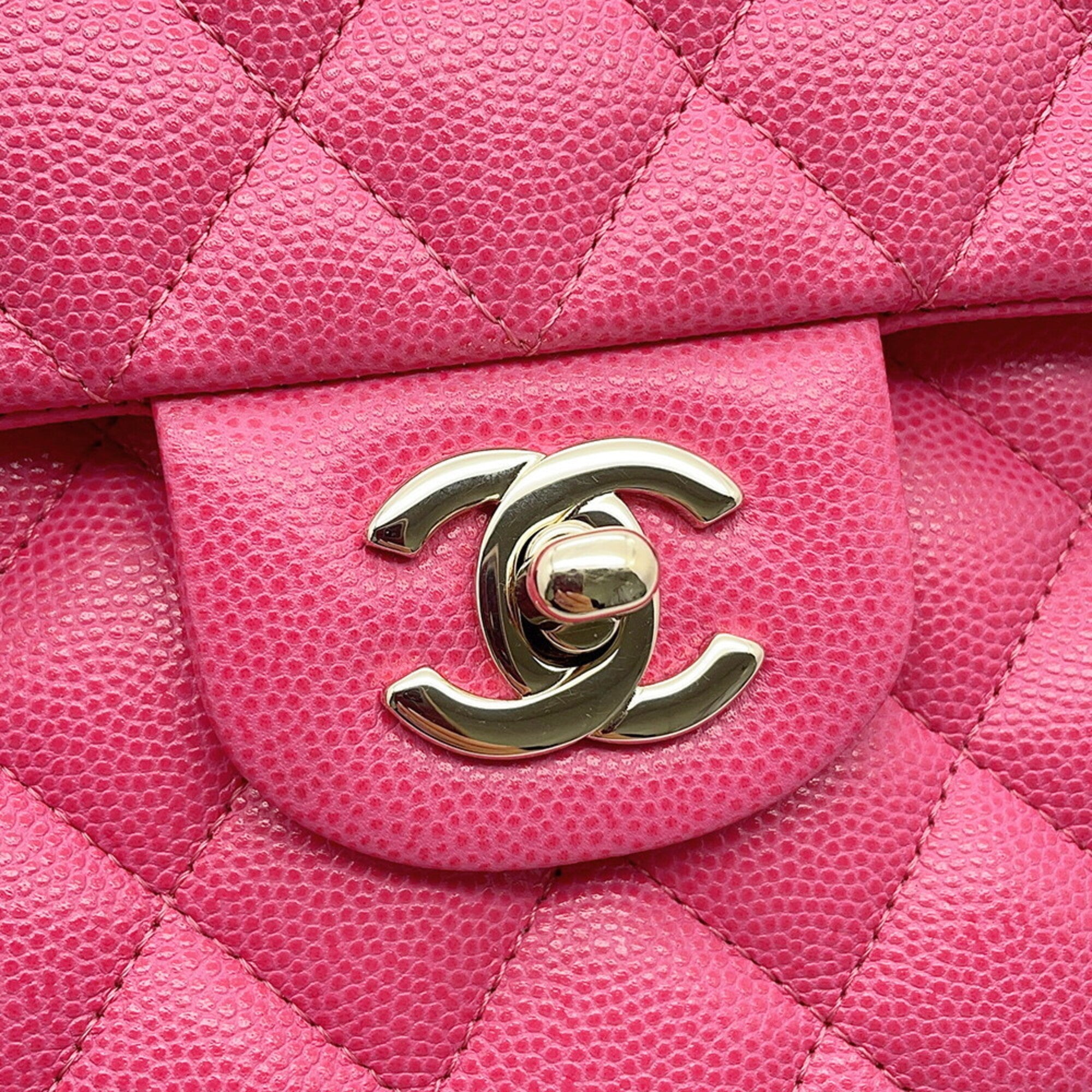 Chanel Matelasse Pink Grained Calfskin Handbag Shoulder Bag (Pre-Owned)