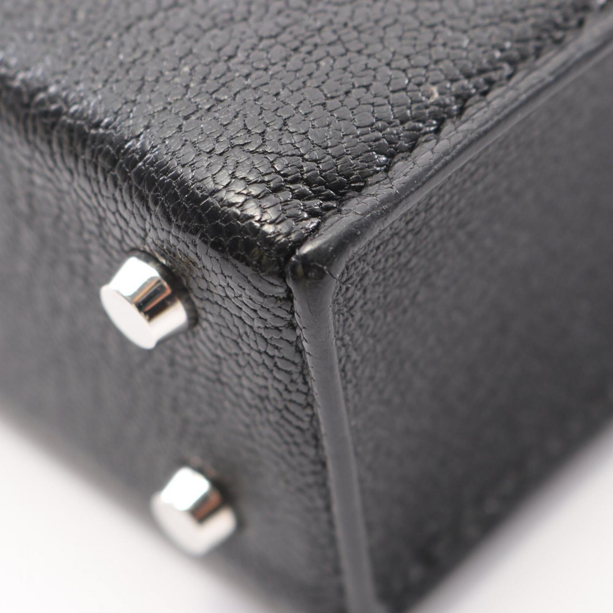 Hermes Black Leather Handbag Shoulder Bag (Pre-Owned)