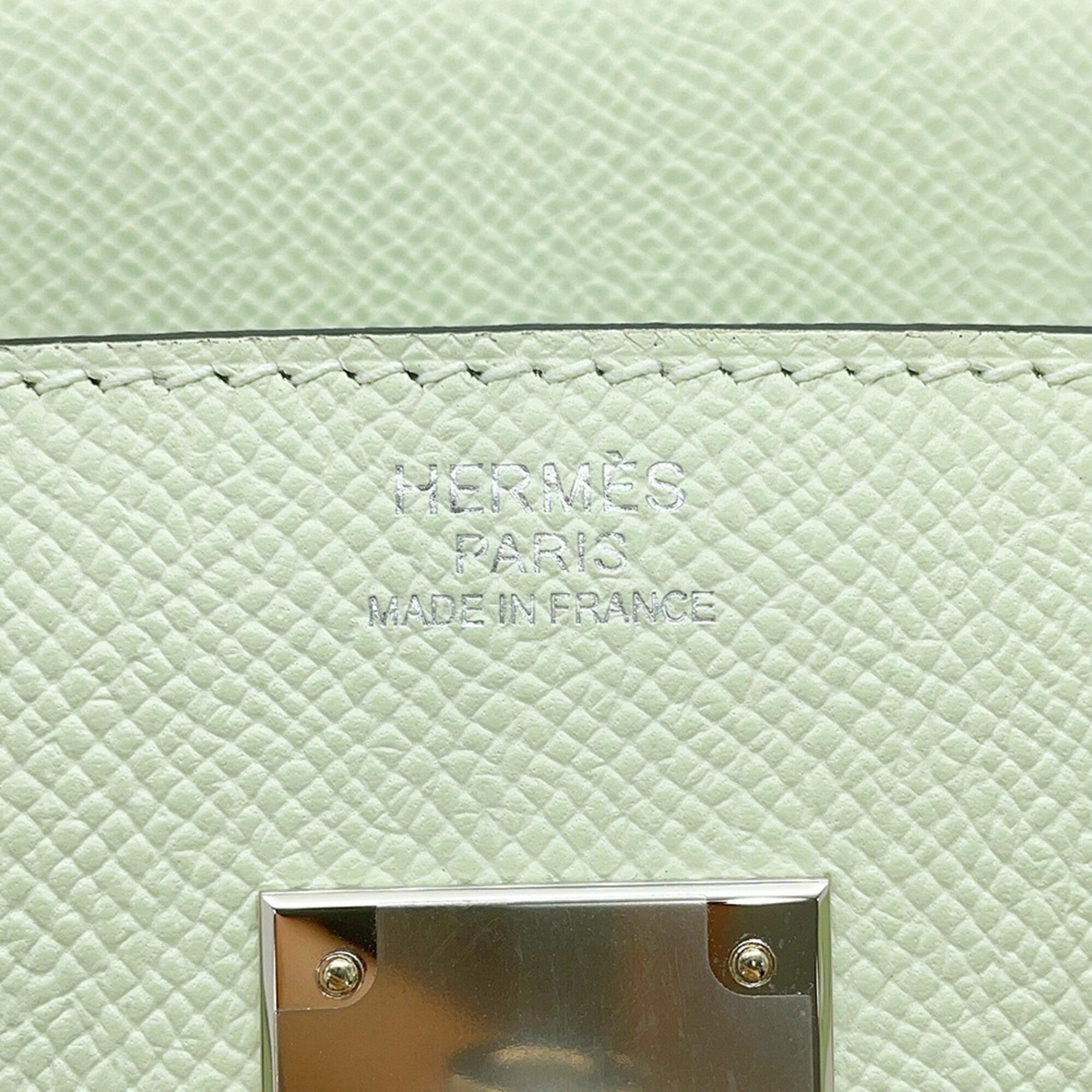 Hermes Silver Epsom Leather Handbag (Pre-Owned)