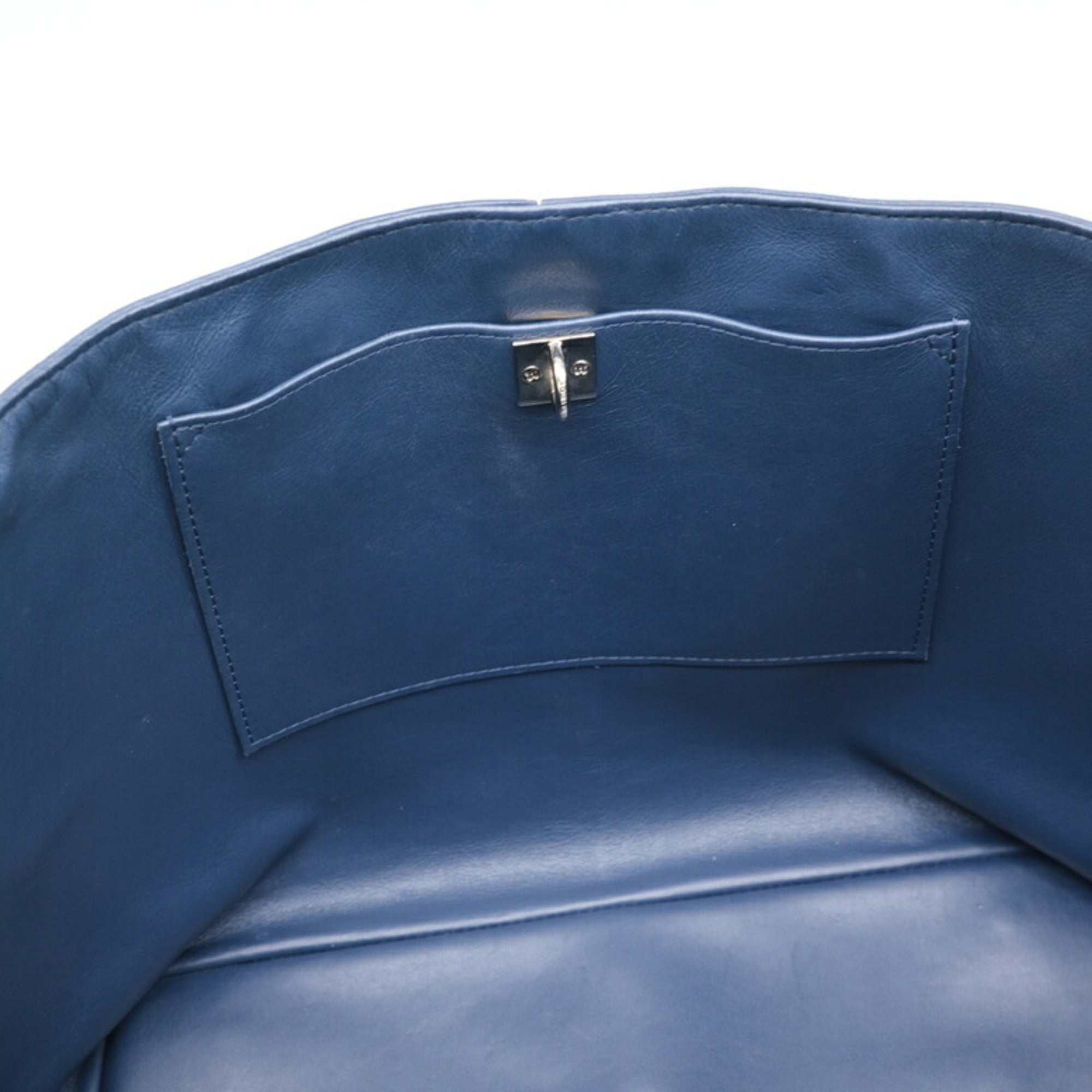 Louis Vuitton Black Navy Leather Tote Bag (Pre-Owned)