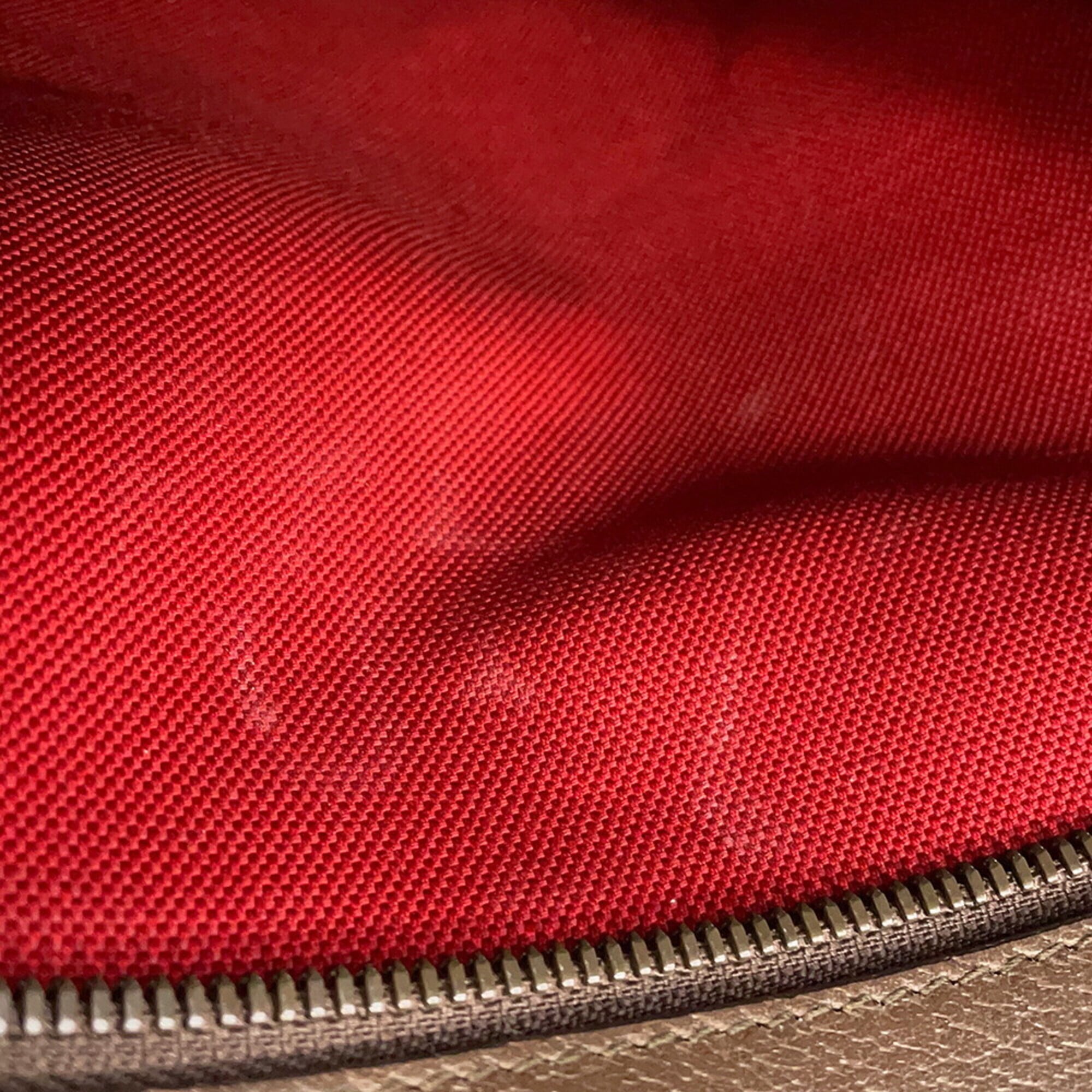Gucci Multi-Color Red Color Canvas Leather Handbag (Pre-Owned)