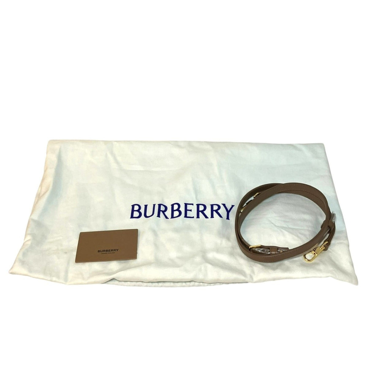 Burberry Navy Leather Canvas Handbag (Pre-Owned)
