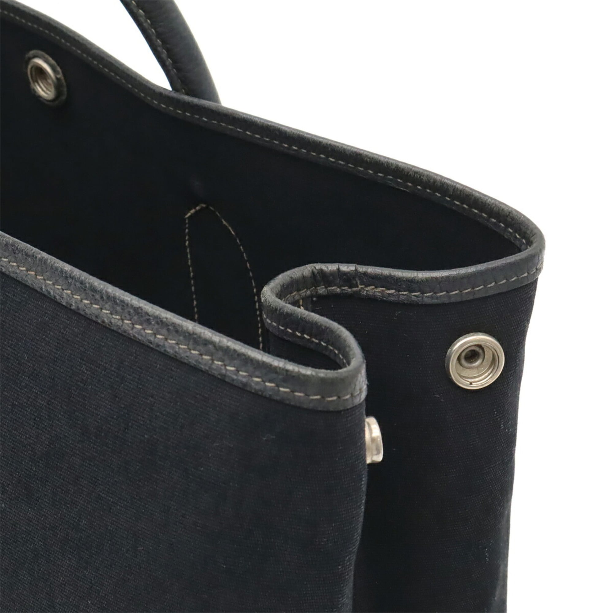 Hermes Black Toile Officier Handbag Shoulder Bag Tote Bag (Pre-Owned)