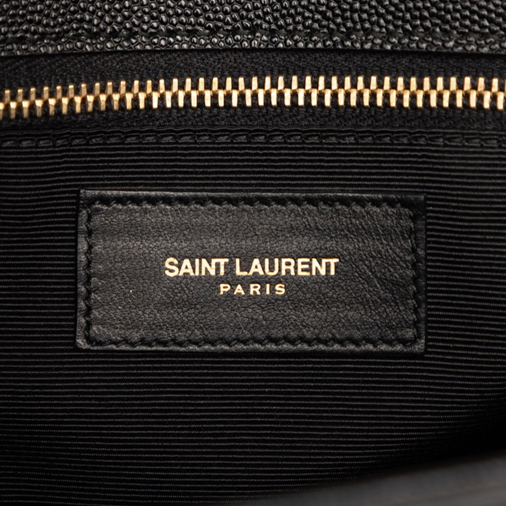 Saint Laurent Black Leather Messenger Bag Shoulder Bag (Pre-Owned)