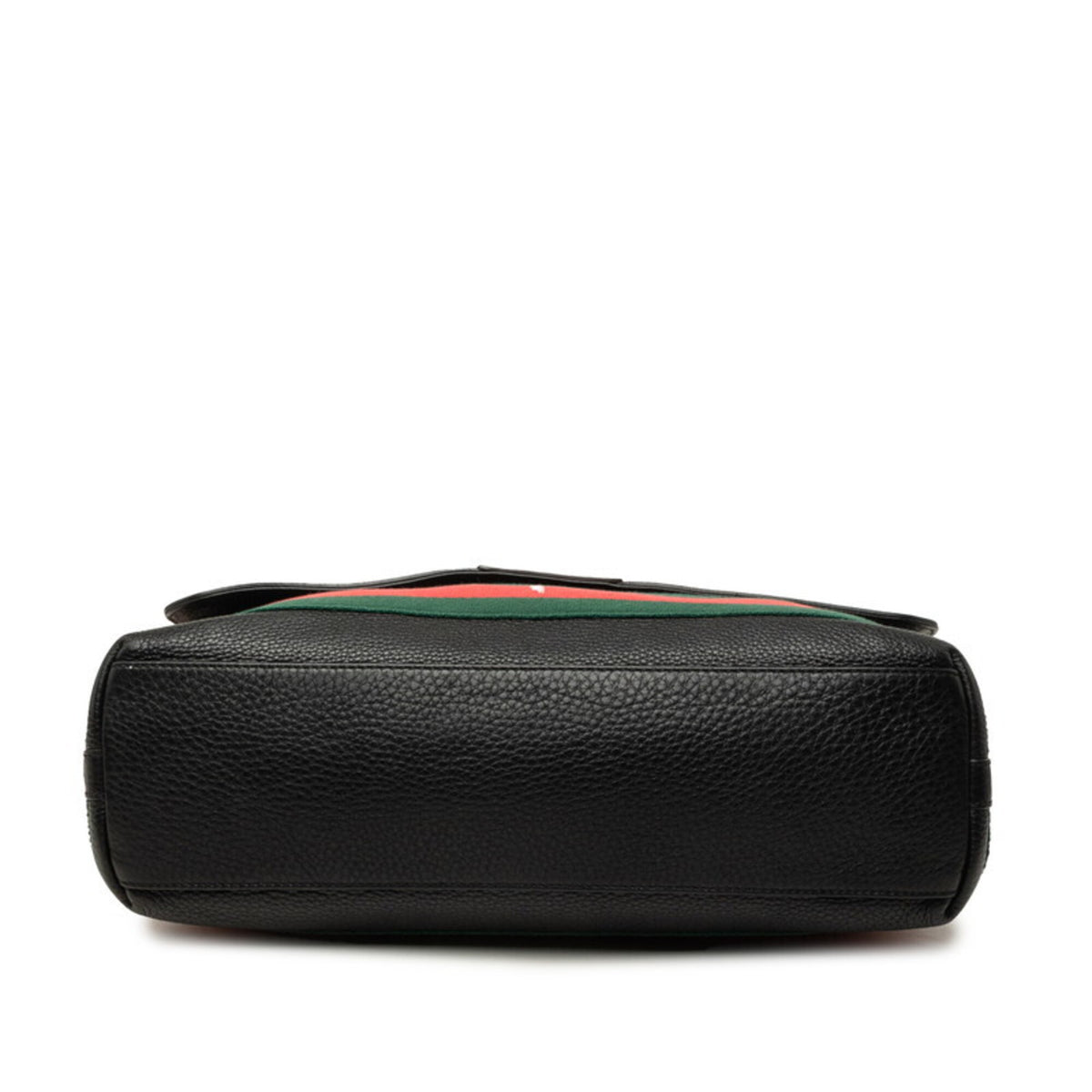 Gucci Black Green Red Color Leather Shoulder Bag (Pre-Owned)