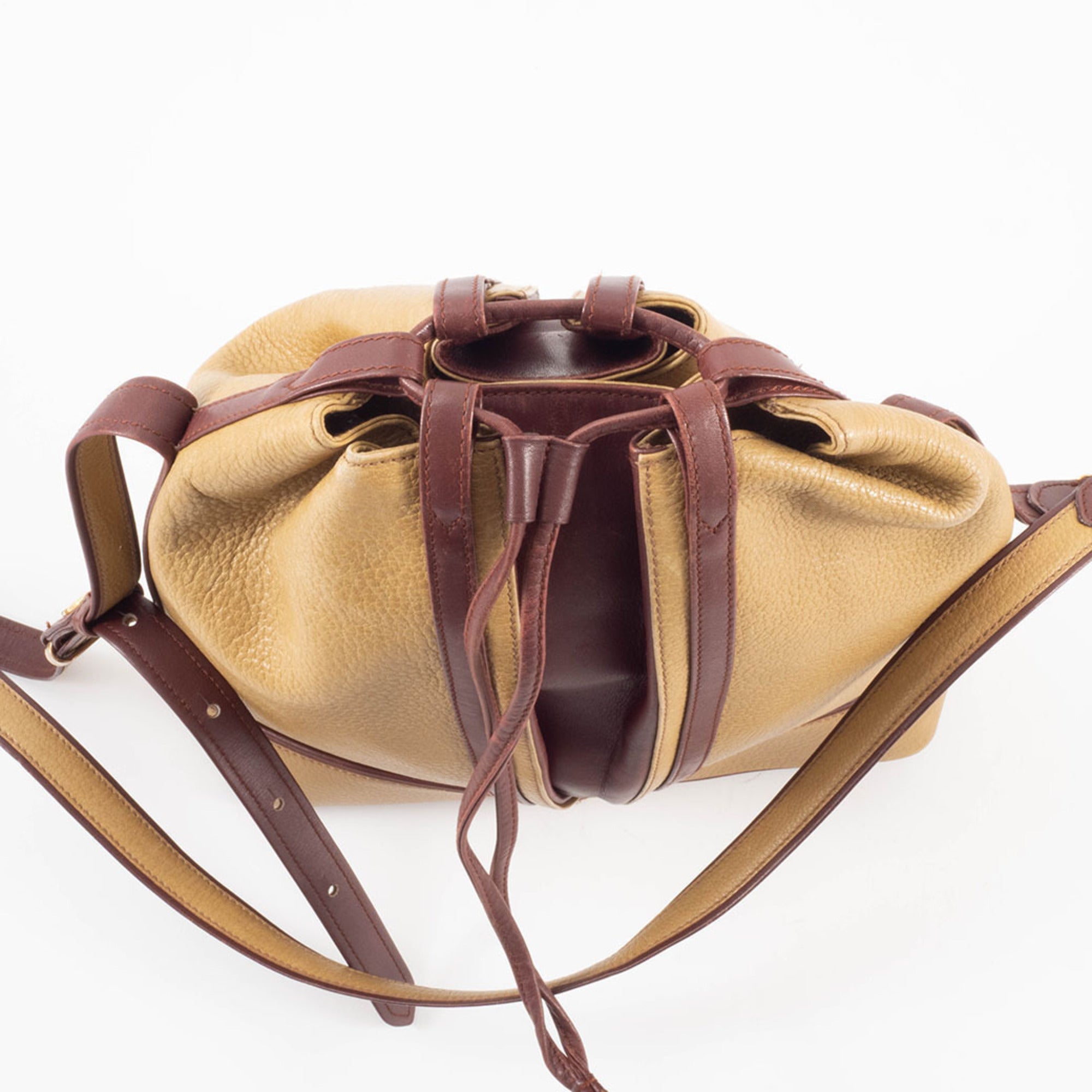 Cartier Must Bordeaux Mustard Leather Shoulder Bag (Pre-Owned)