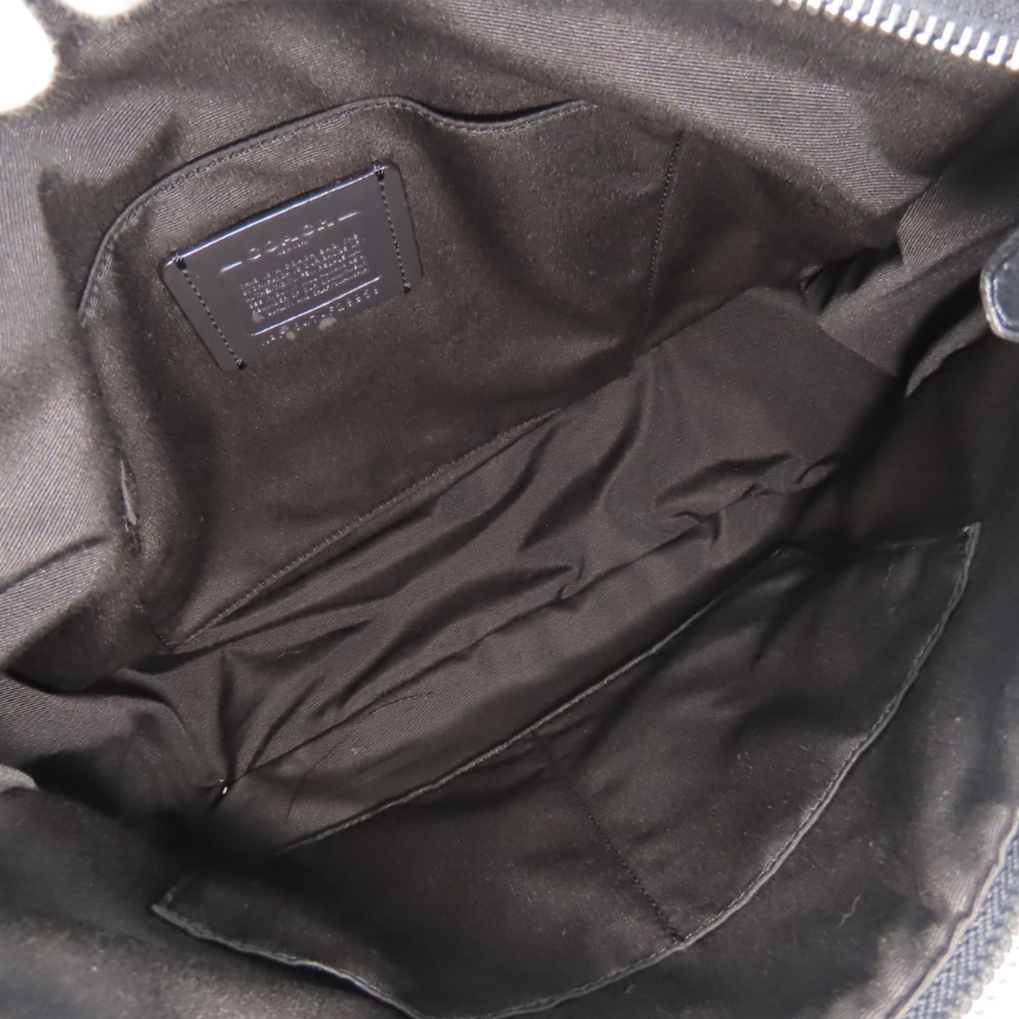Coach Black Gray Canvas Leather Shoulder Bag (Pre-Owned)