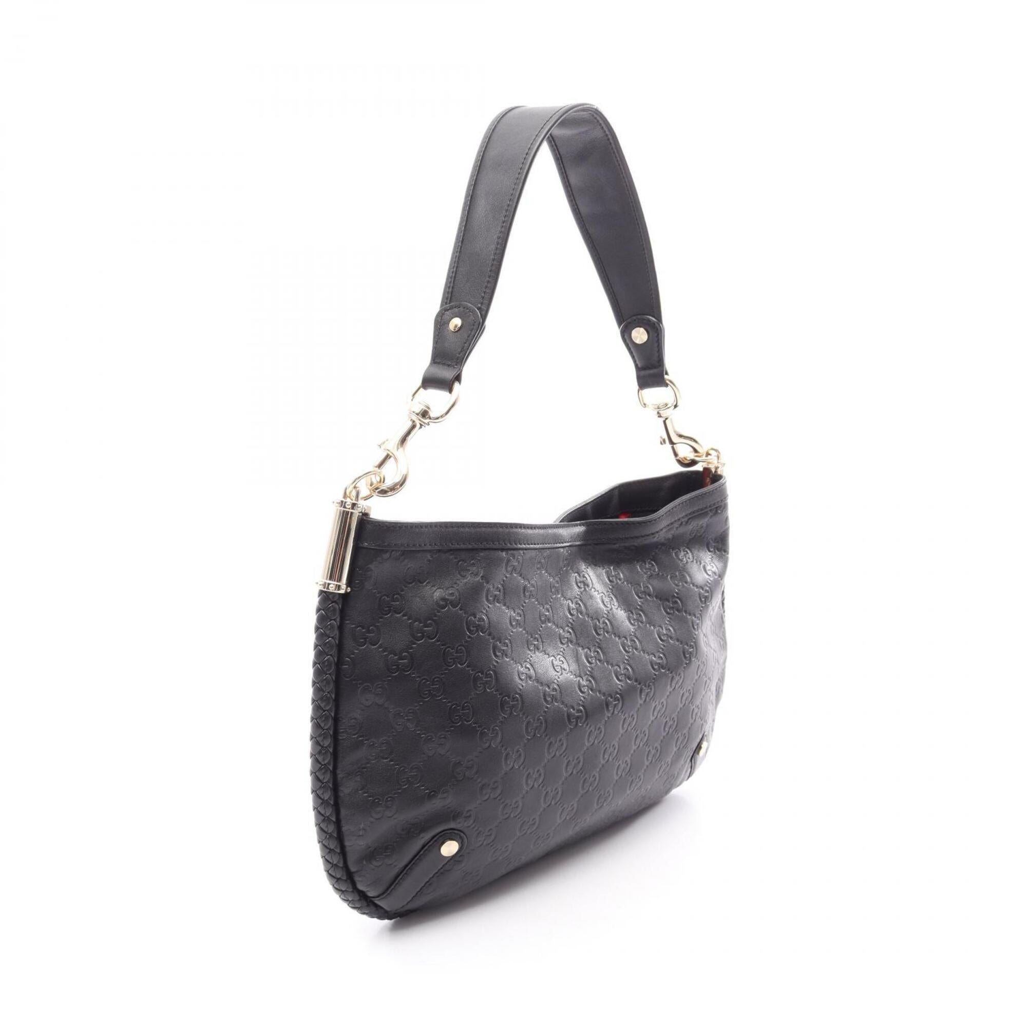 Gucci Black Leather Handbag Shoulder Bag (Pre-Owned)