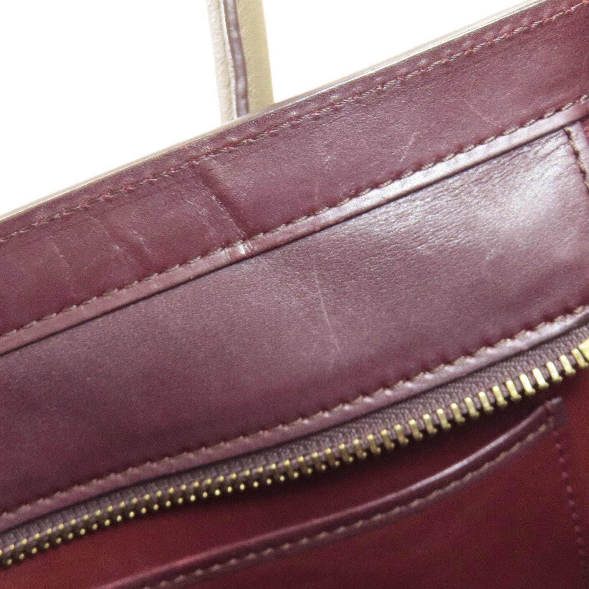 Celine Black Bordeaux Brown Leather Tote Bag (Pre-Owned)