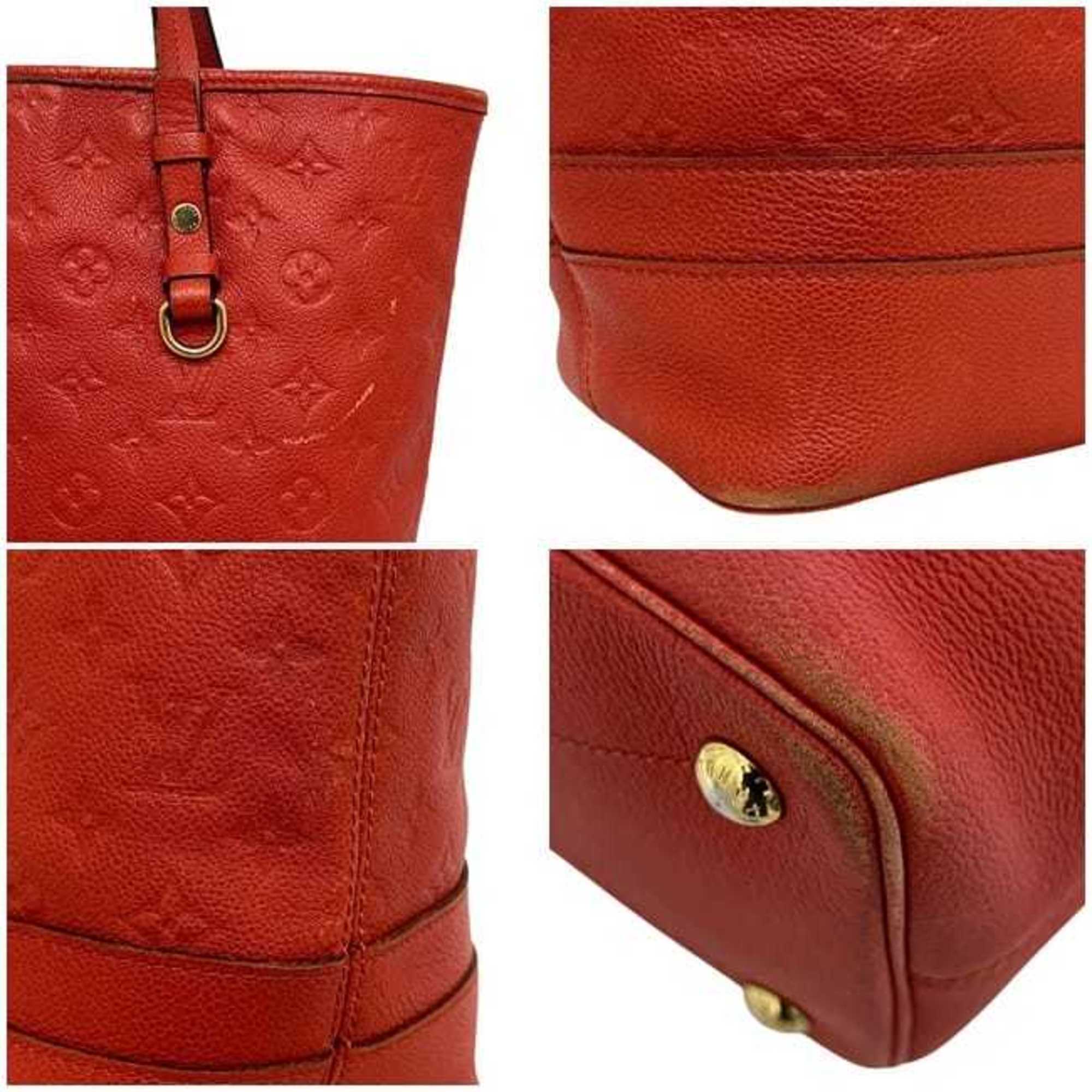 Louis Vuitton Monogram Empreinte Auriane Red Color Leather Tote Bag (Pre-Owned)