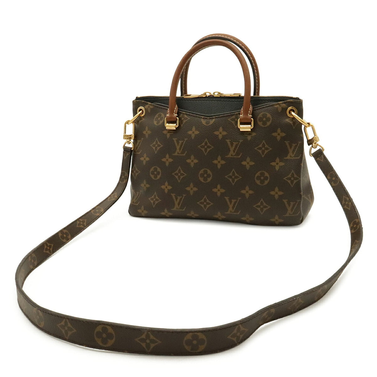 Louis Vuitton Noir Monogram Canvas Pvc Coated Canvas Leather Handbag Shoulder Bag (Pre-Owned)
